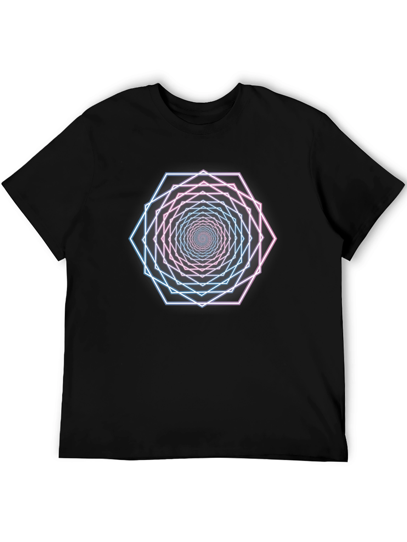 Geometric Hexagon Tunnel Graphic T-Shirt