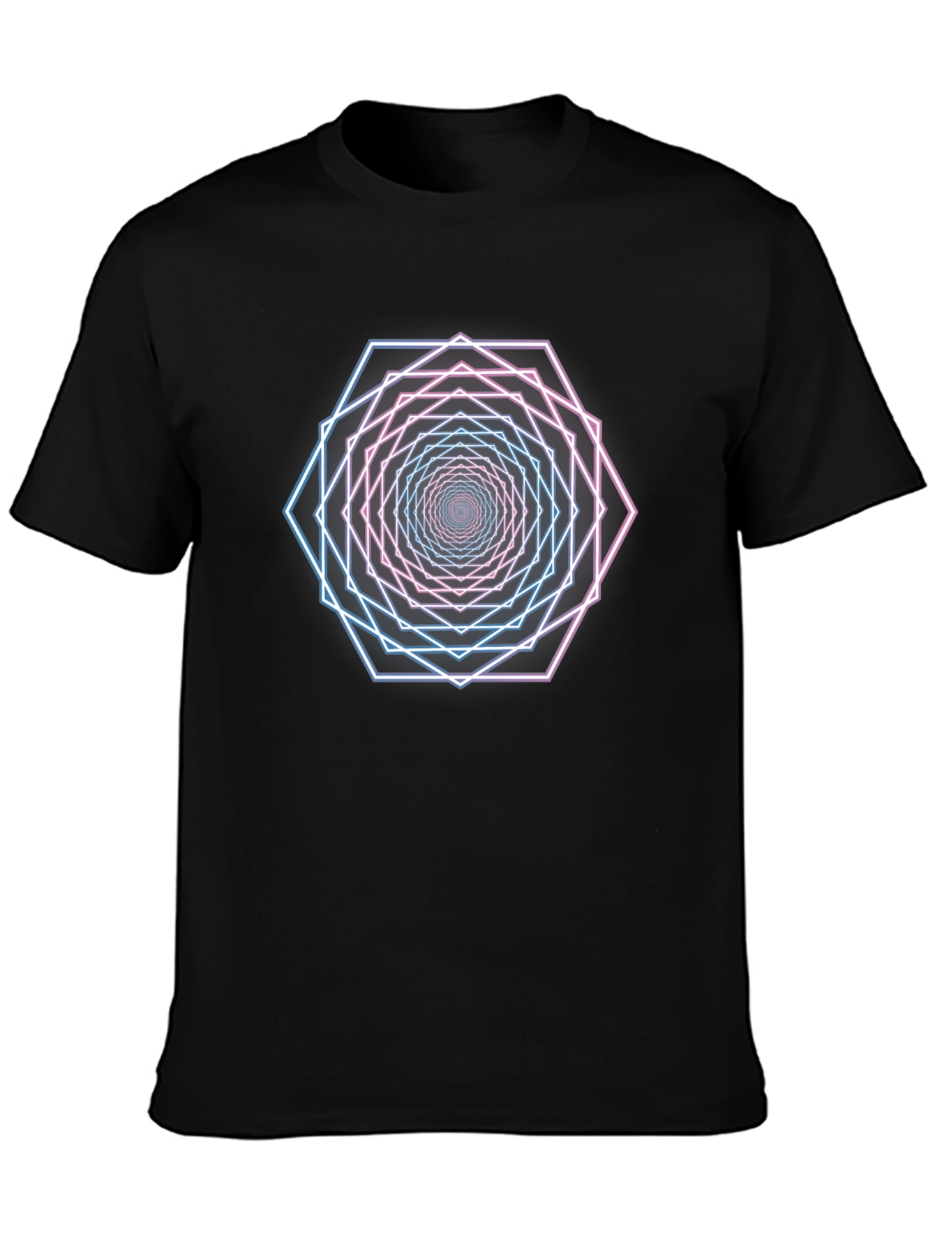 Geometric Hexagon Tunnel Graphic T-Shirt