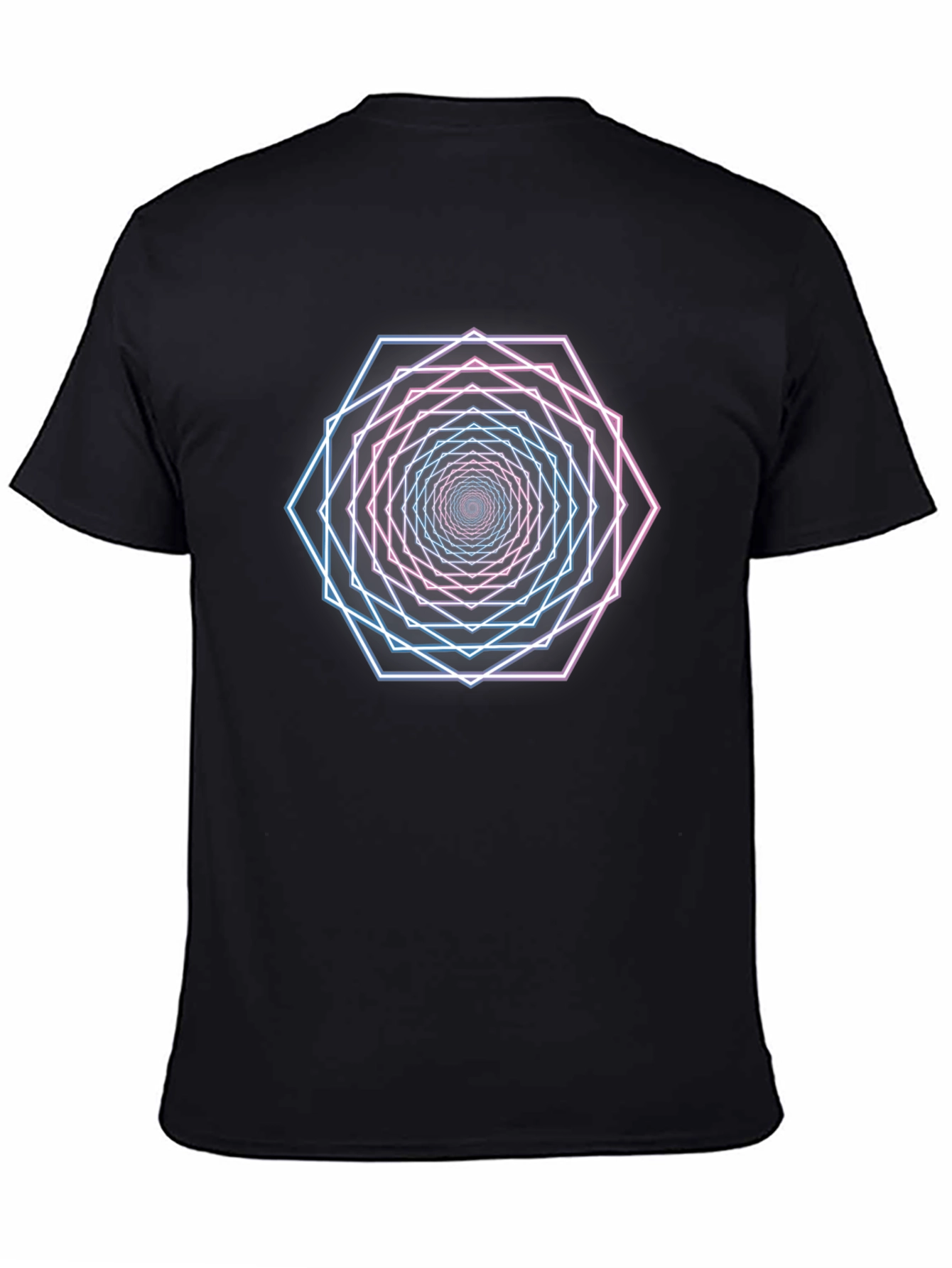 Geometric Hexagon Tunnel Graphic T-Shirt