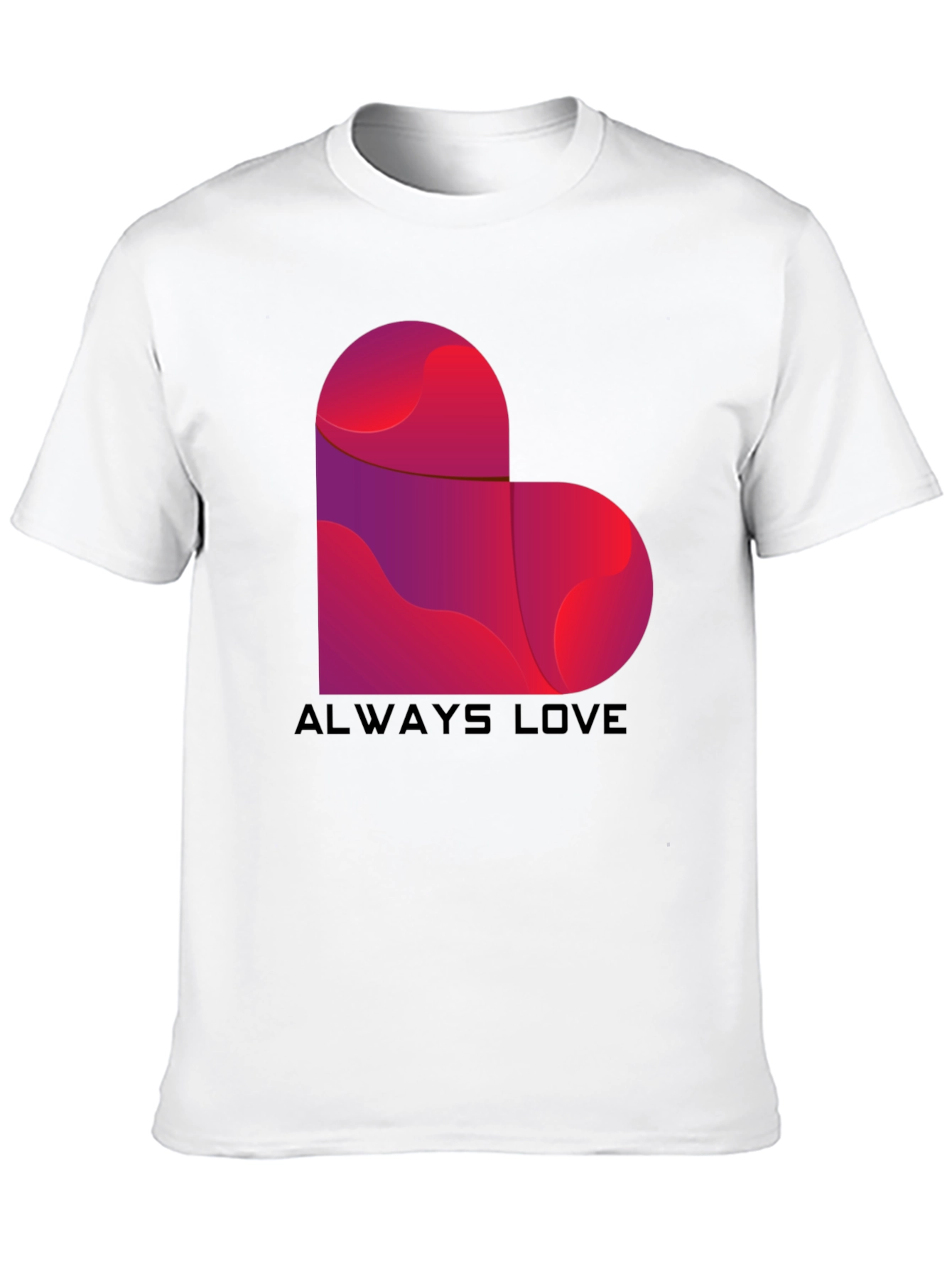 Always Love Heart Graphic Tee - Black