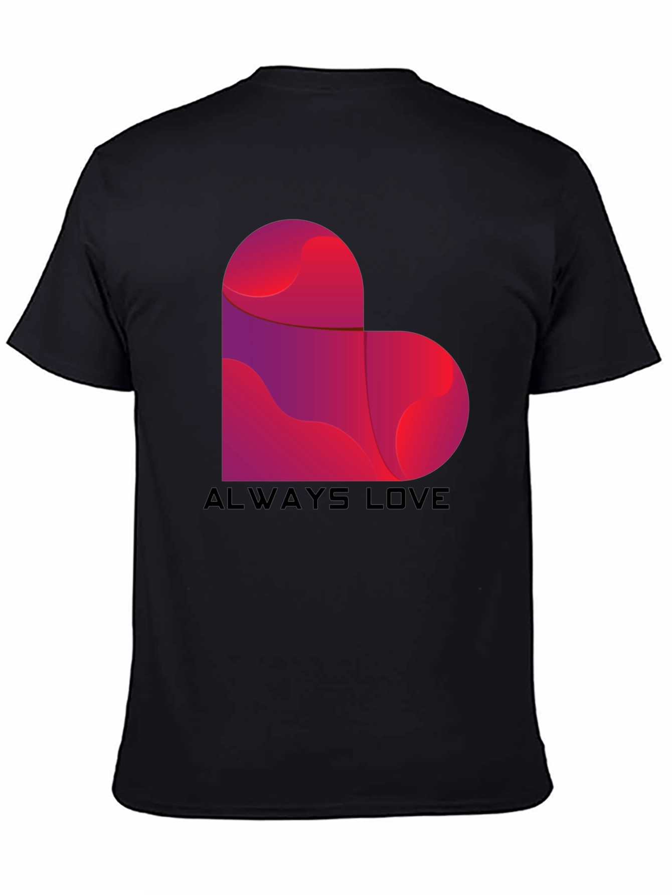 Always Love Heart Graphic Tee - Black