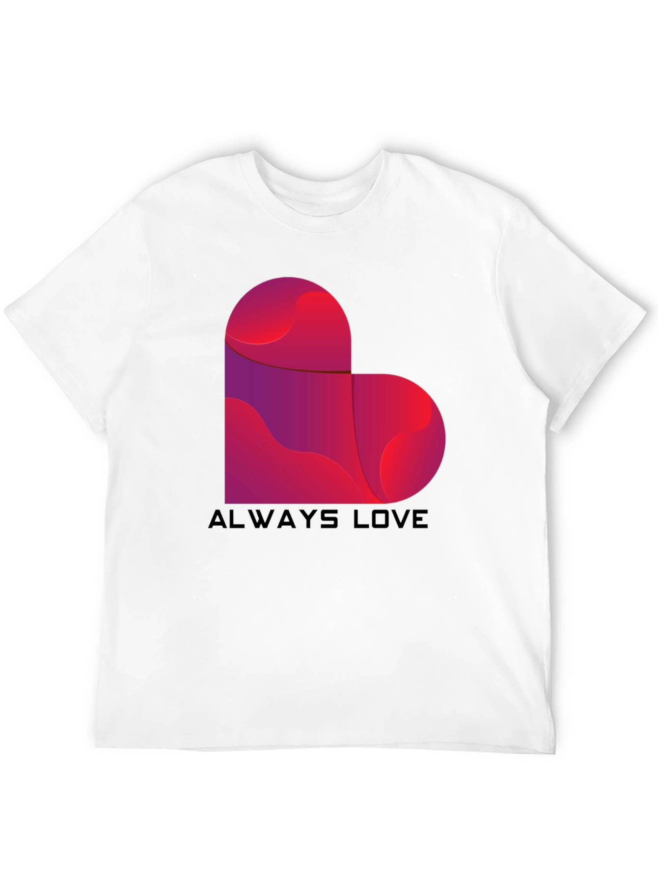 Always Love Heart Graphic Tee - Black