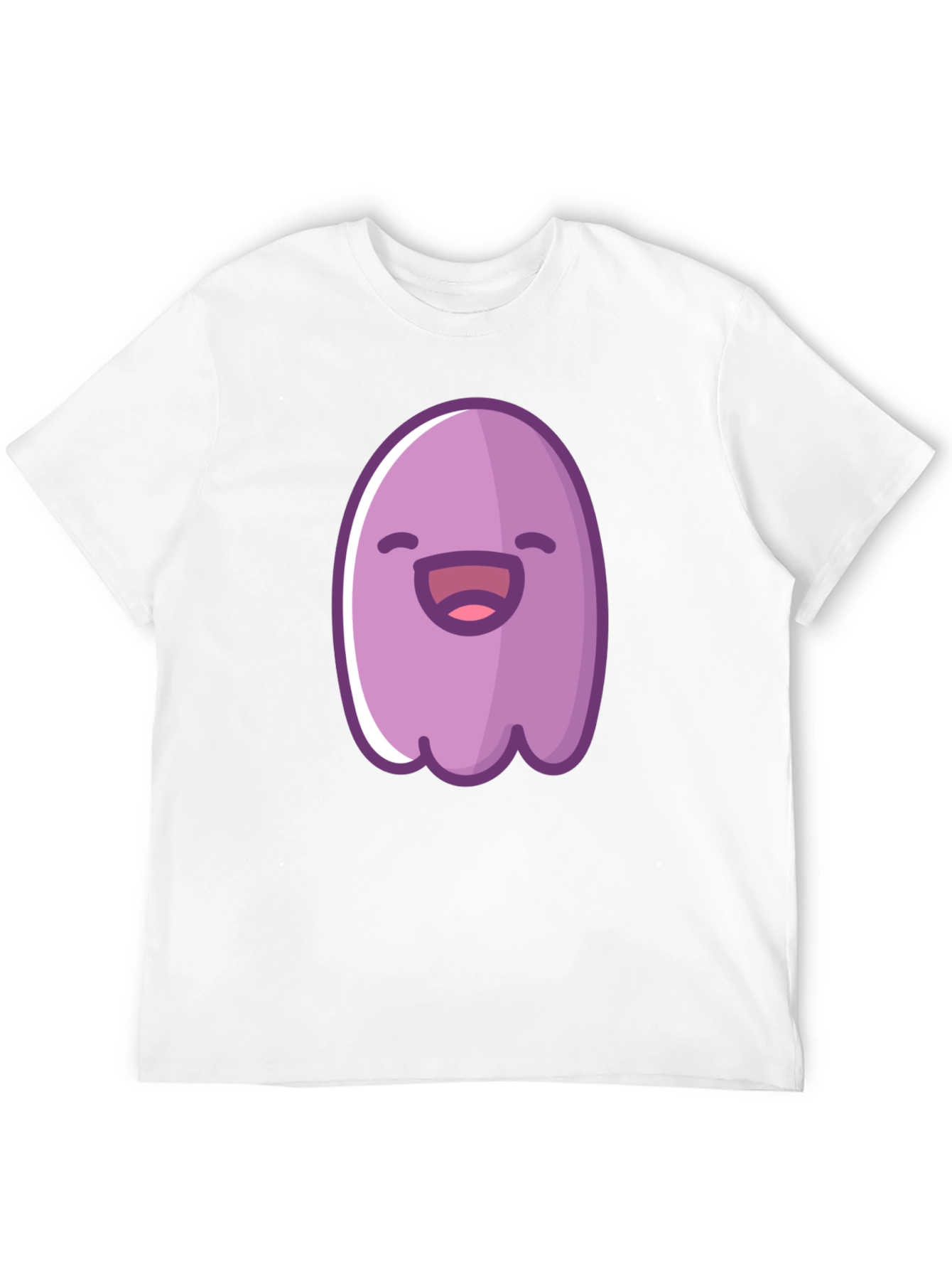 Cute Cartoon Ghost Graphic Black T-Shirt