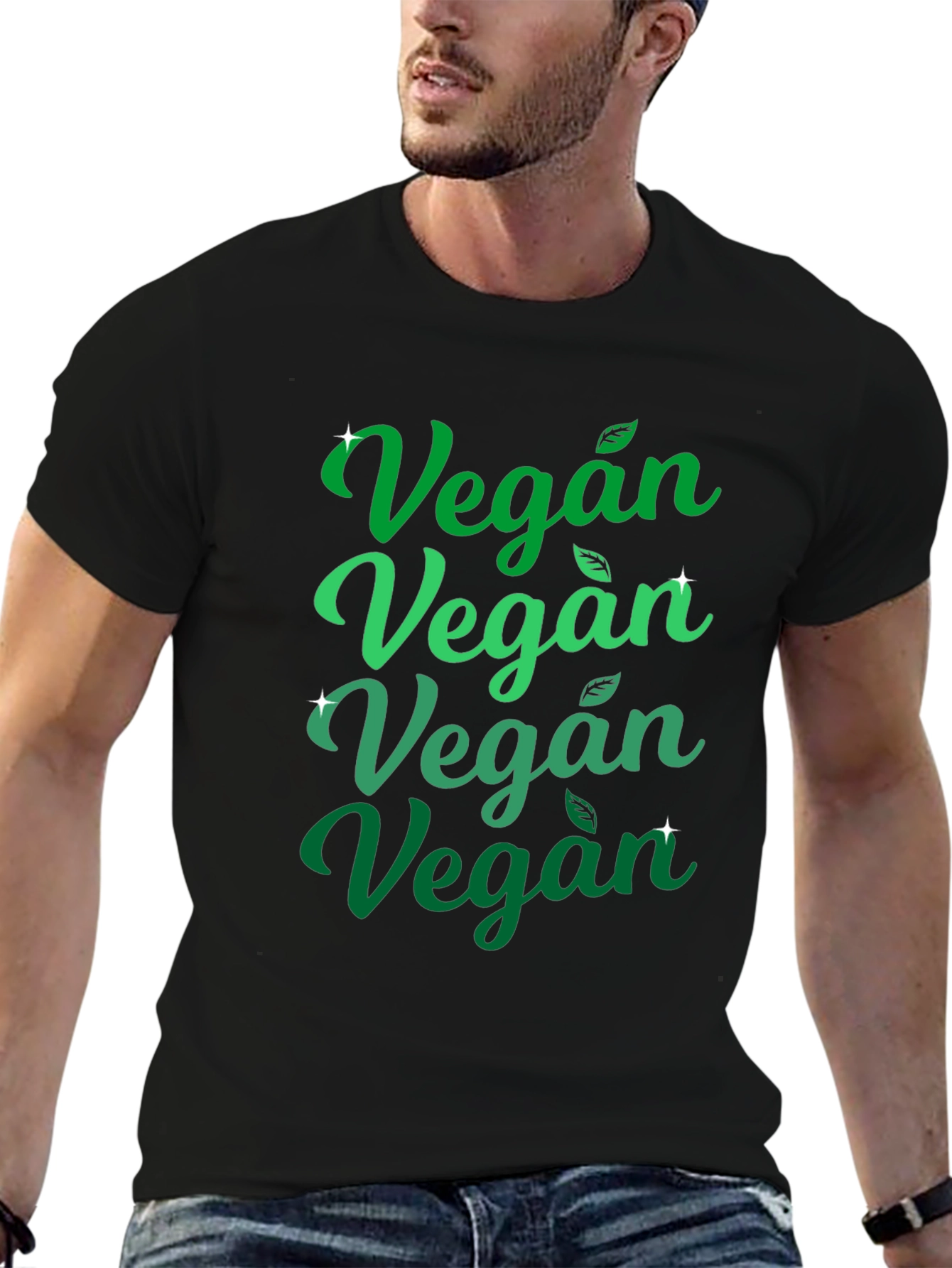 Vegan Graphic Tee - Green & Black