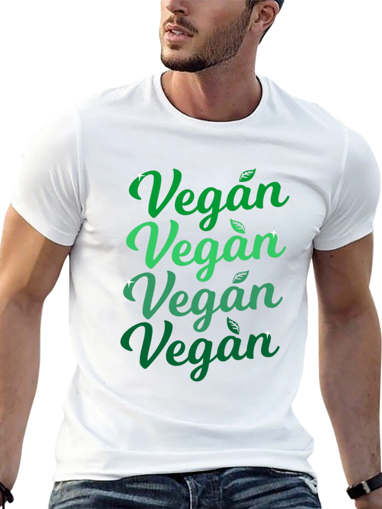Vegan Graphic Tee - Green & Black