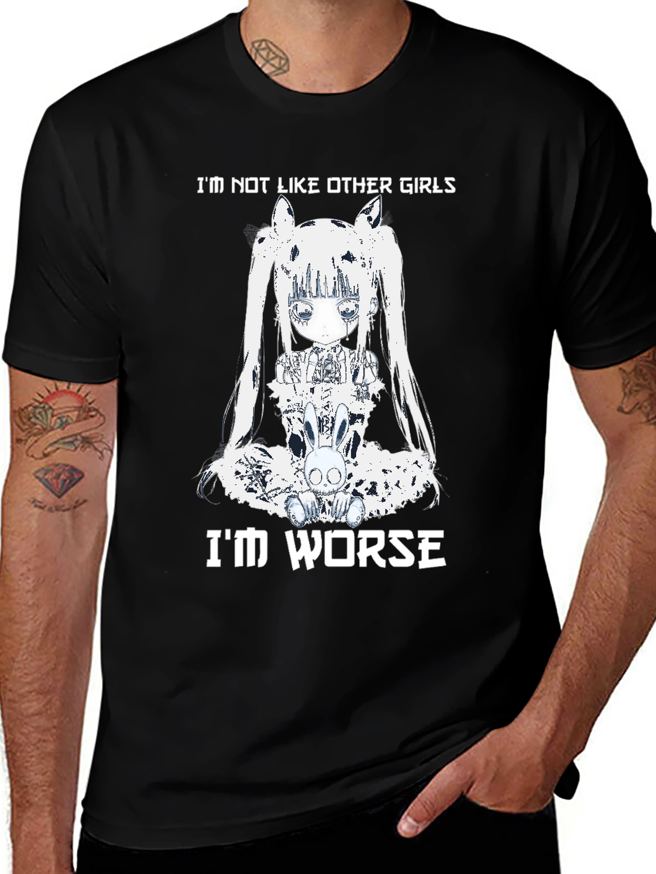 Edgy Im Worse Graphic T-Shirt