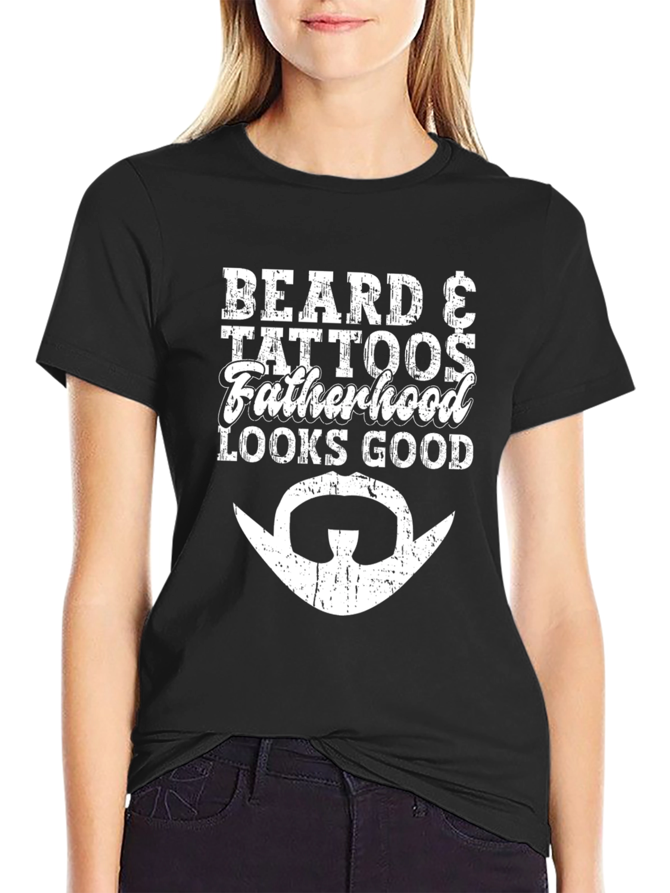 Beard & Tattoos Fatherhood Looks Good T-Shirt