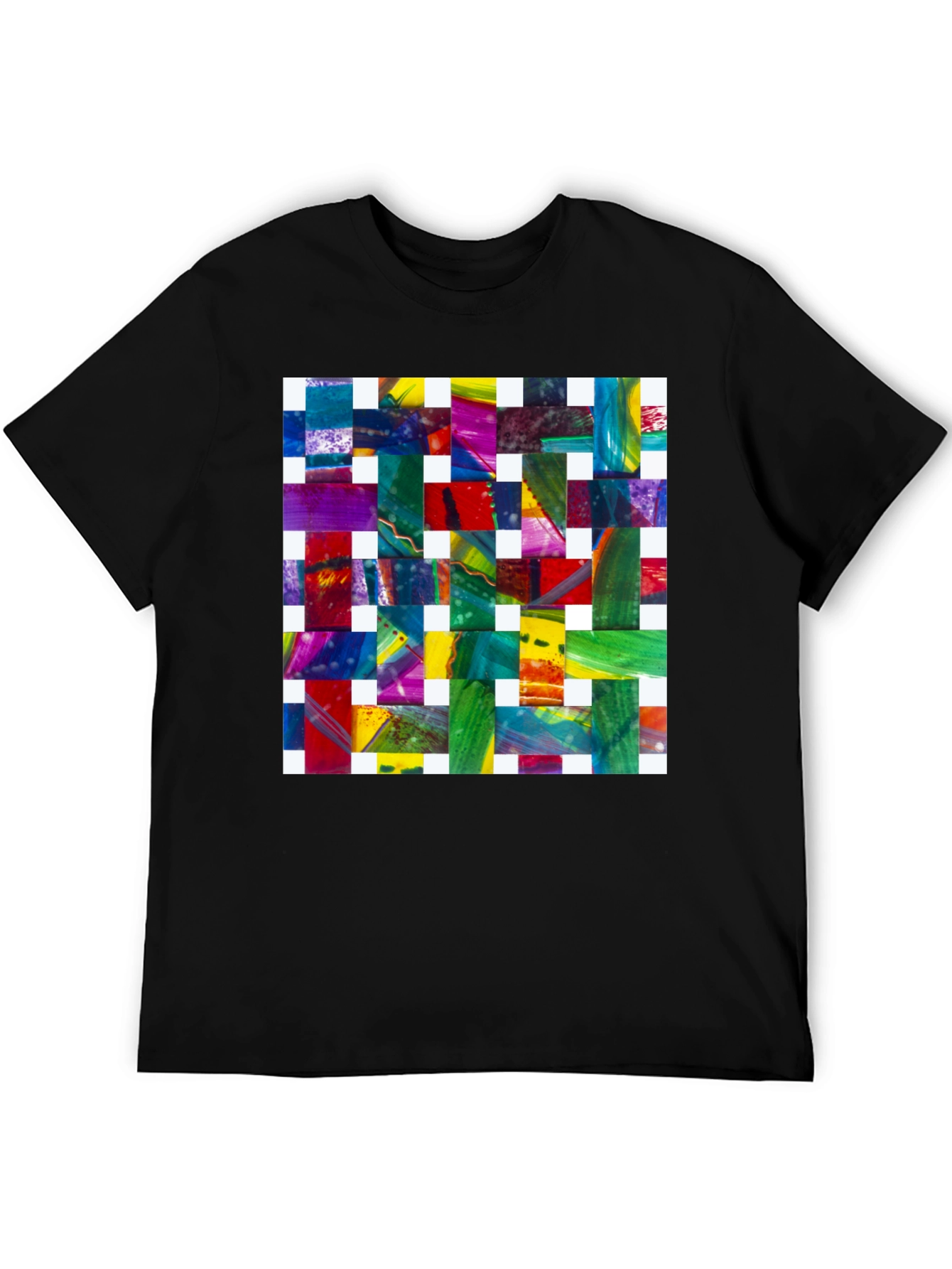 Abstract Woven Pattern Graphic Tee