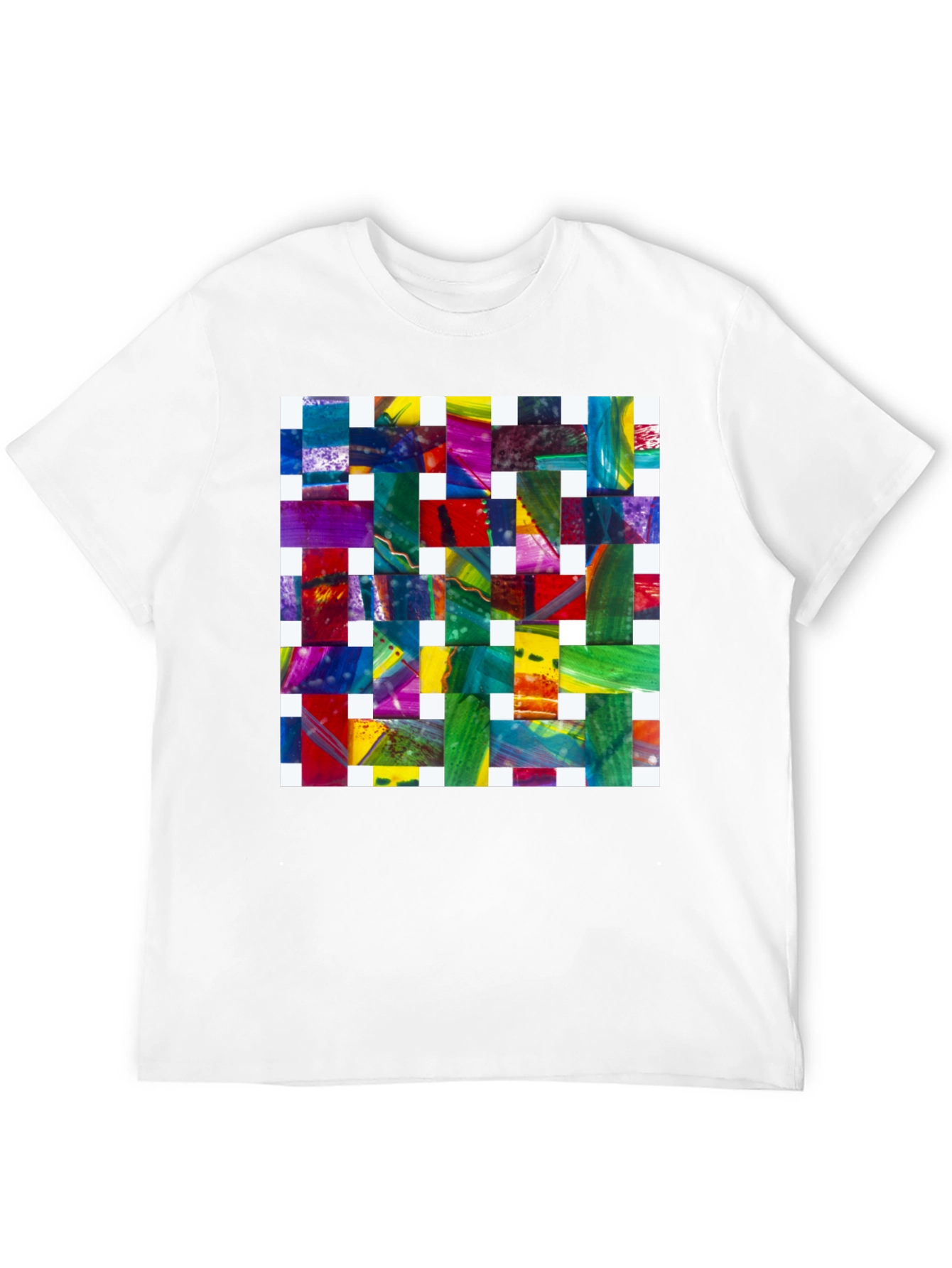 Abstract Woven Pattern Graphic Tee