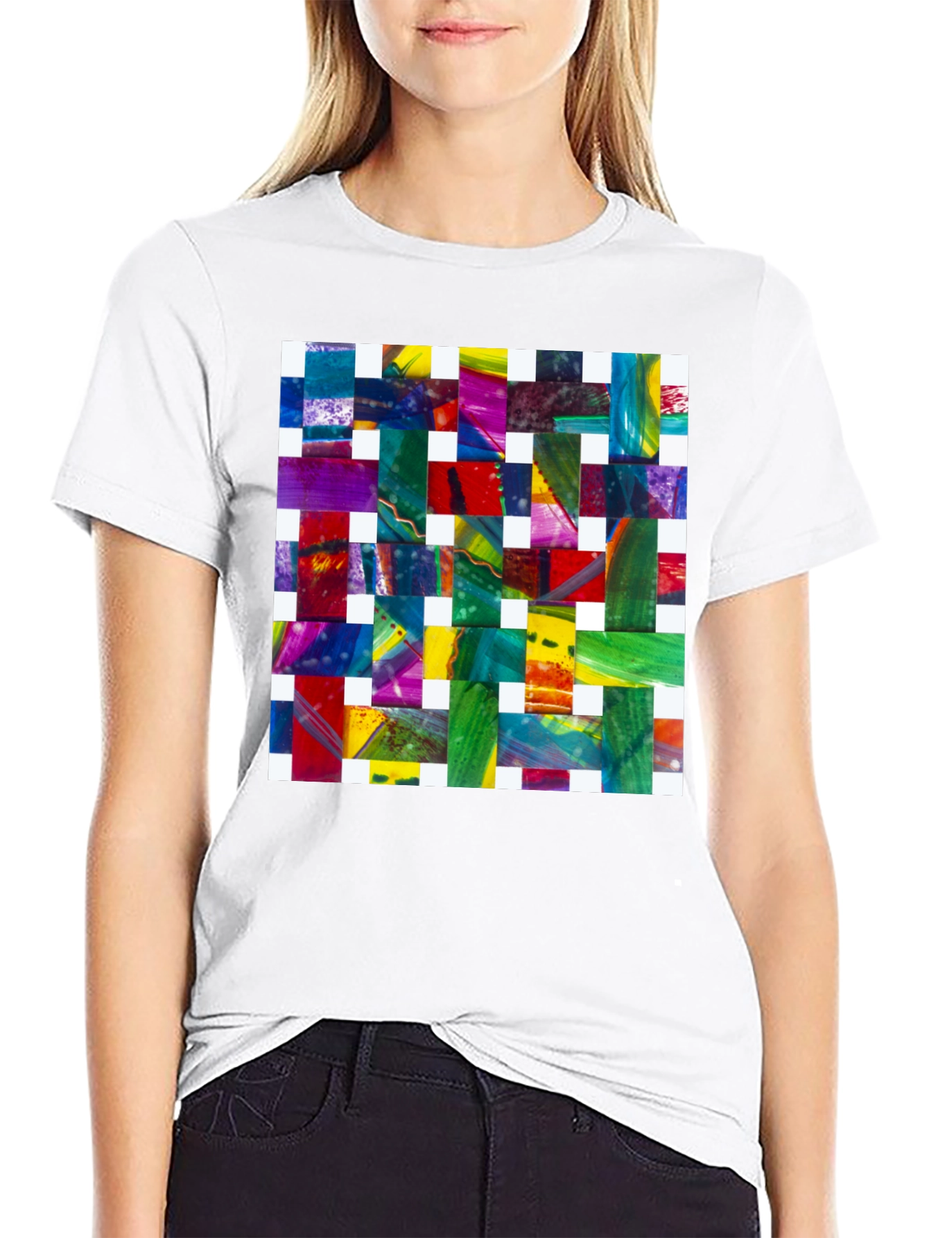 Abstract Woven Pattern Graphic Tee