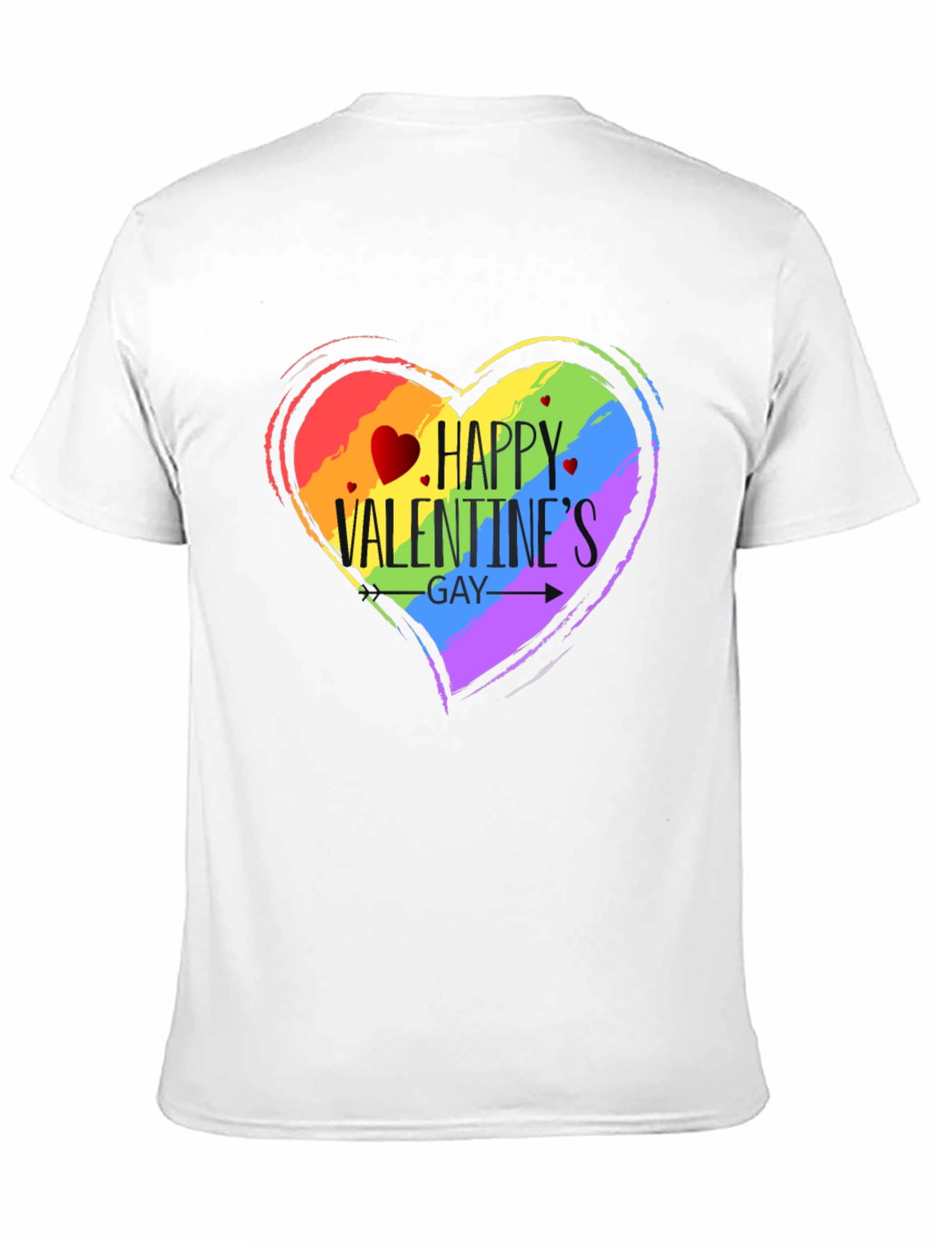 Happy Valentines Gay Pride T-Shirt - Black