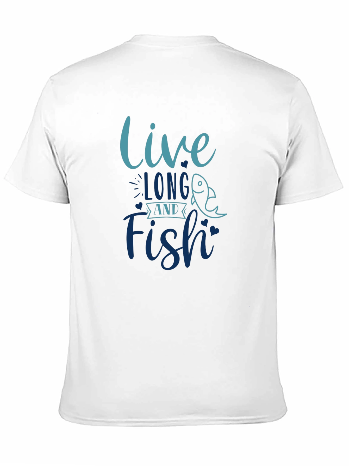 Live Long and Fish T-Shirt Black Cotton Tee