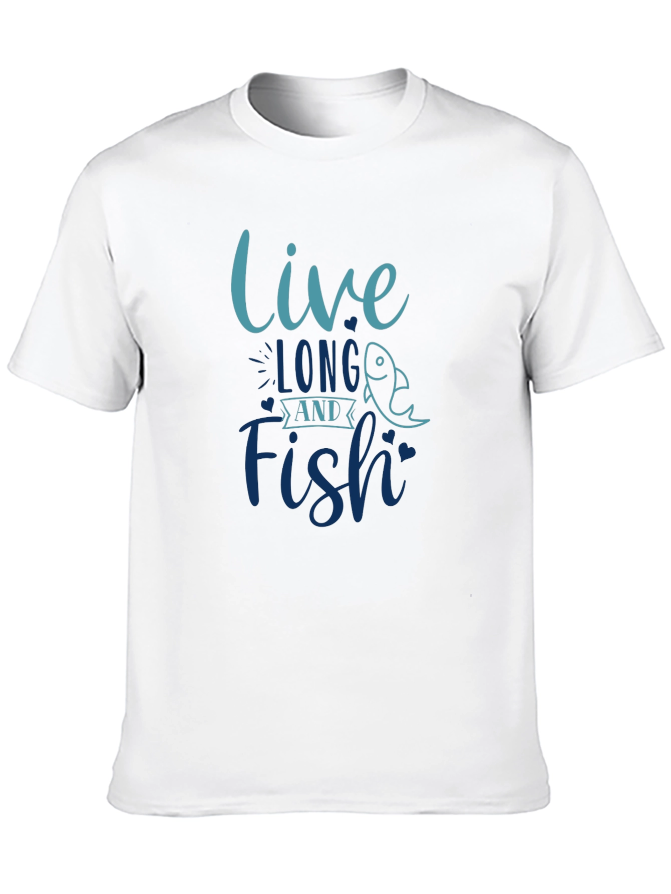 Live Long and Fish T-Shirt Black Cotton Tee