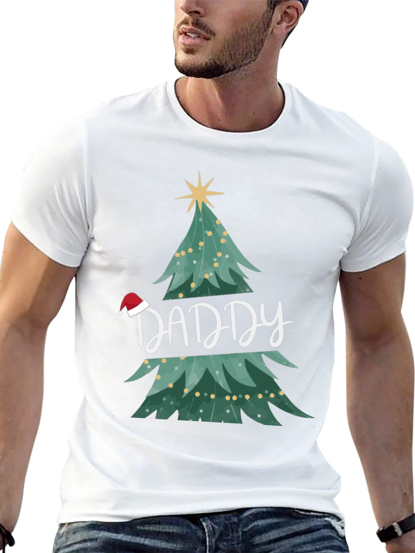 Daddy Christmas Tree Graphic T-Shirt