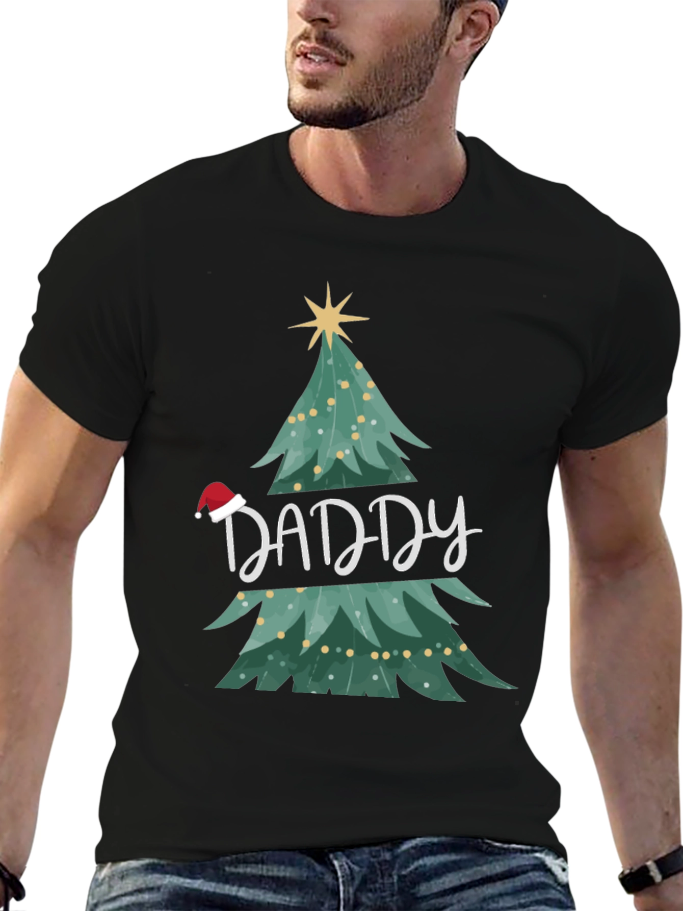 Daddy Christmas Tree Graphic T-Shirt