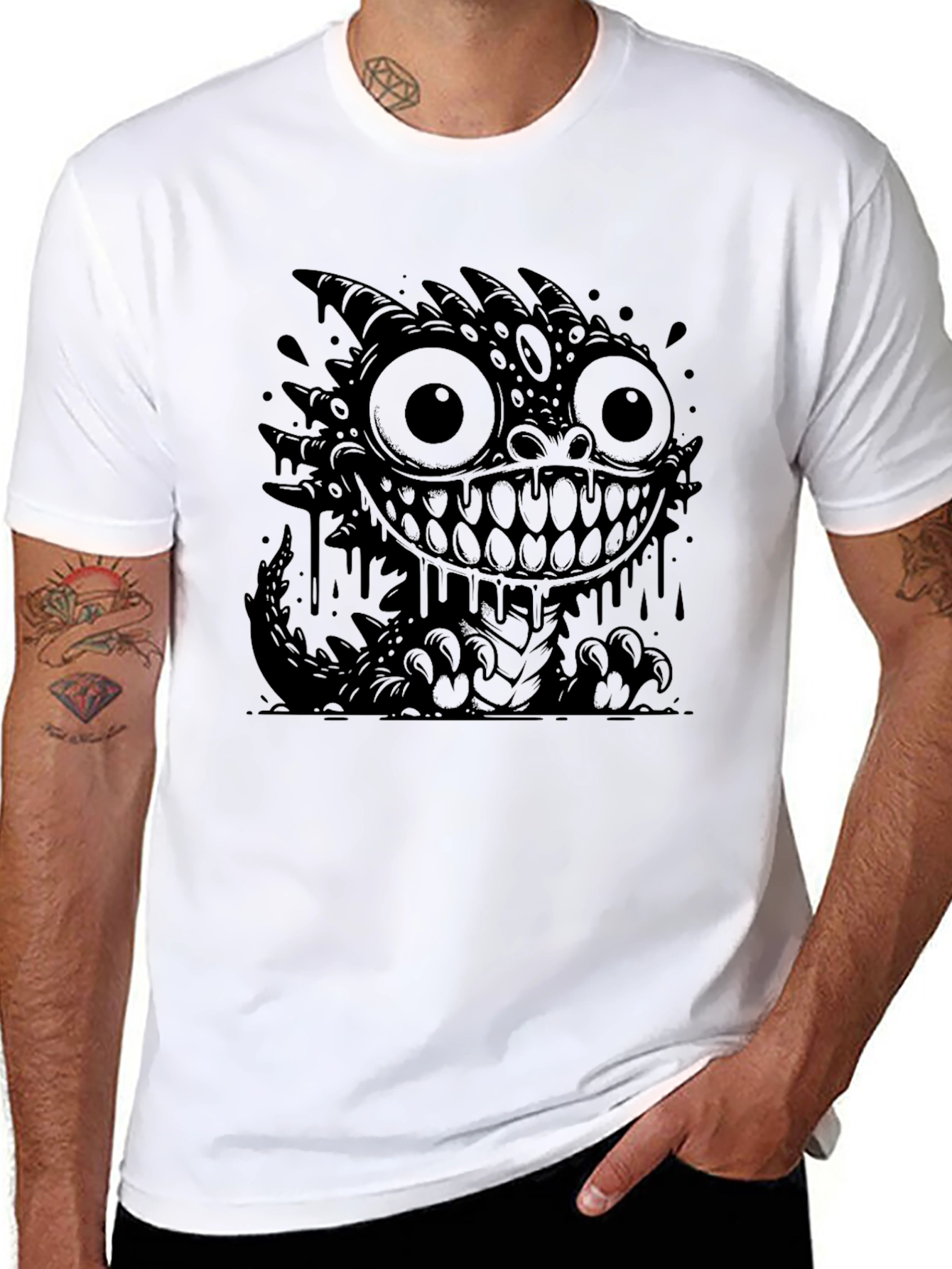 Monster Graphic Black T-Shirt