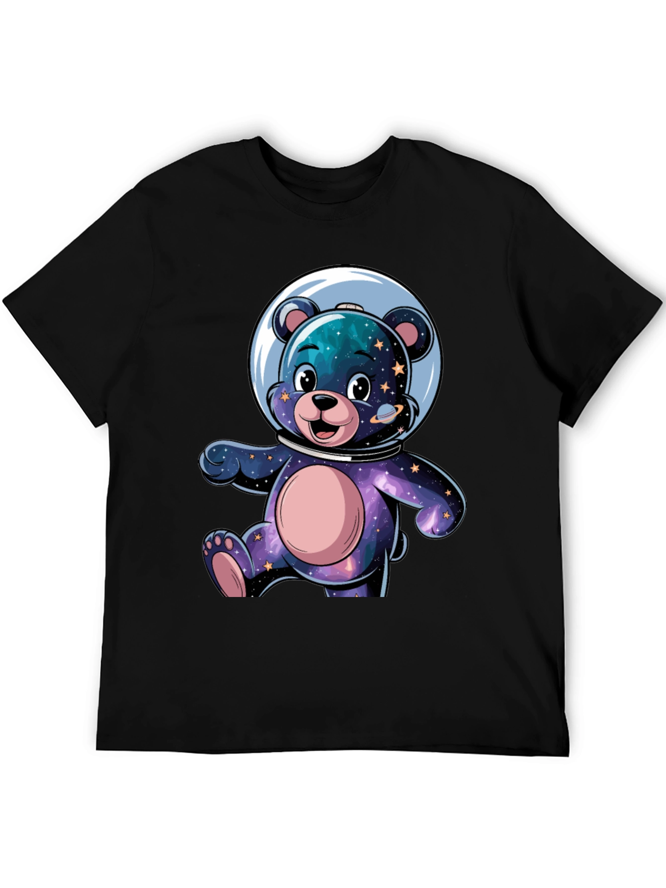 Astronaut Bear Graphic Tee - Galaxy Design
