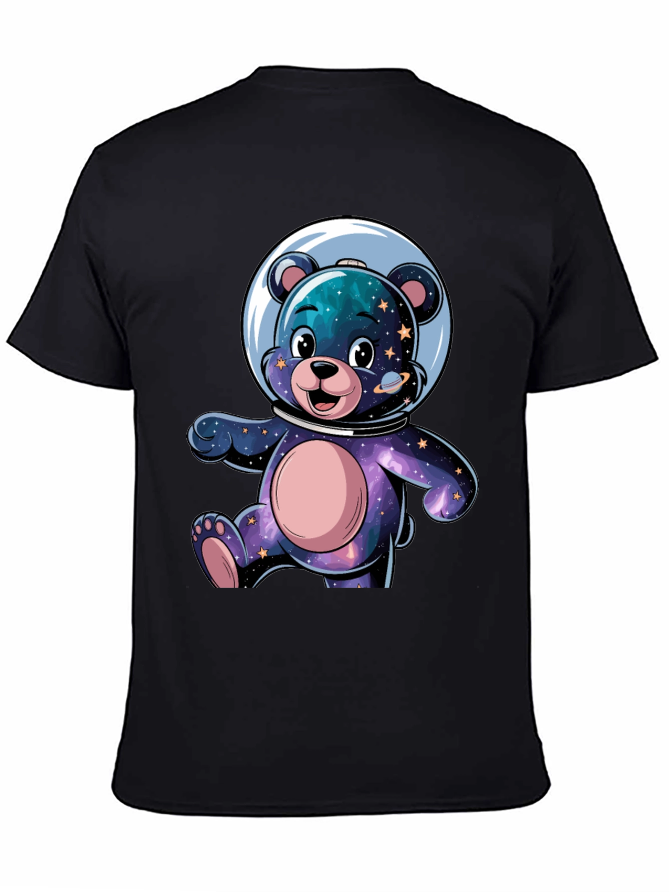 Astronaut Bear Graphic Tee - Galaxy Design