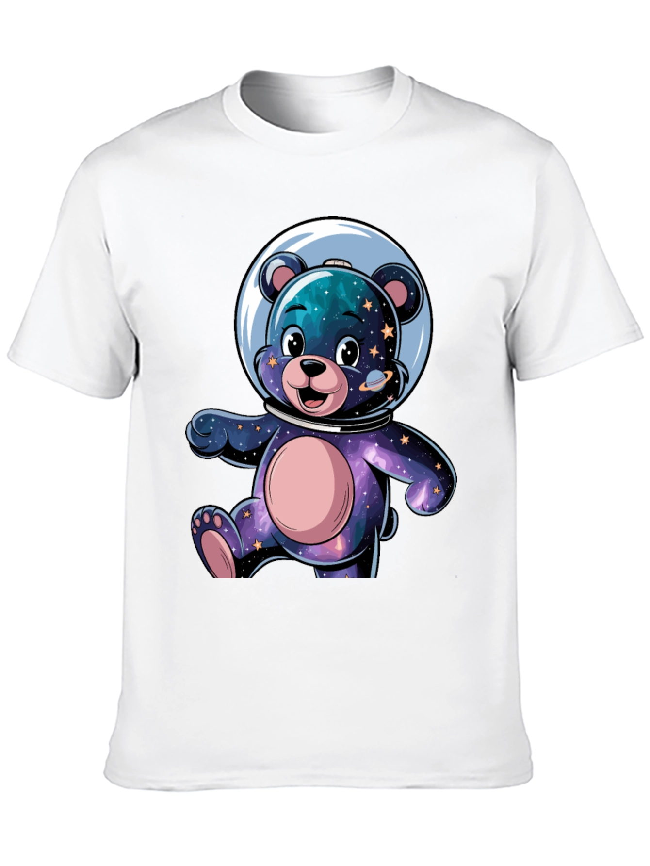 Astronaut Bear Graphic Tee - Galaxy Design