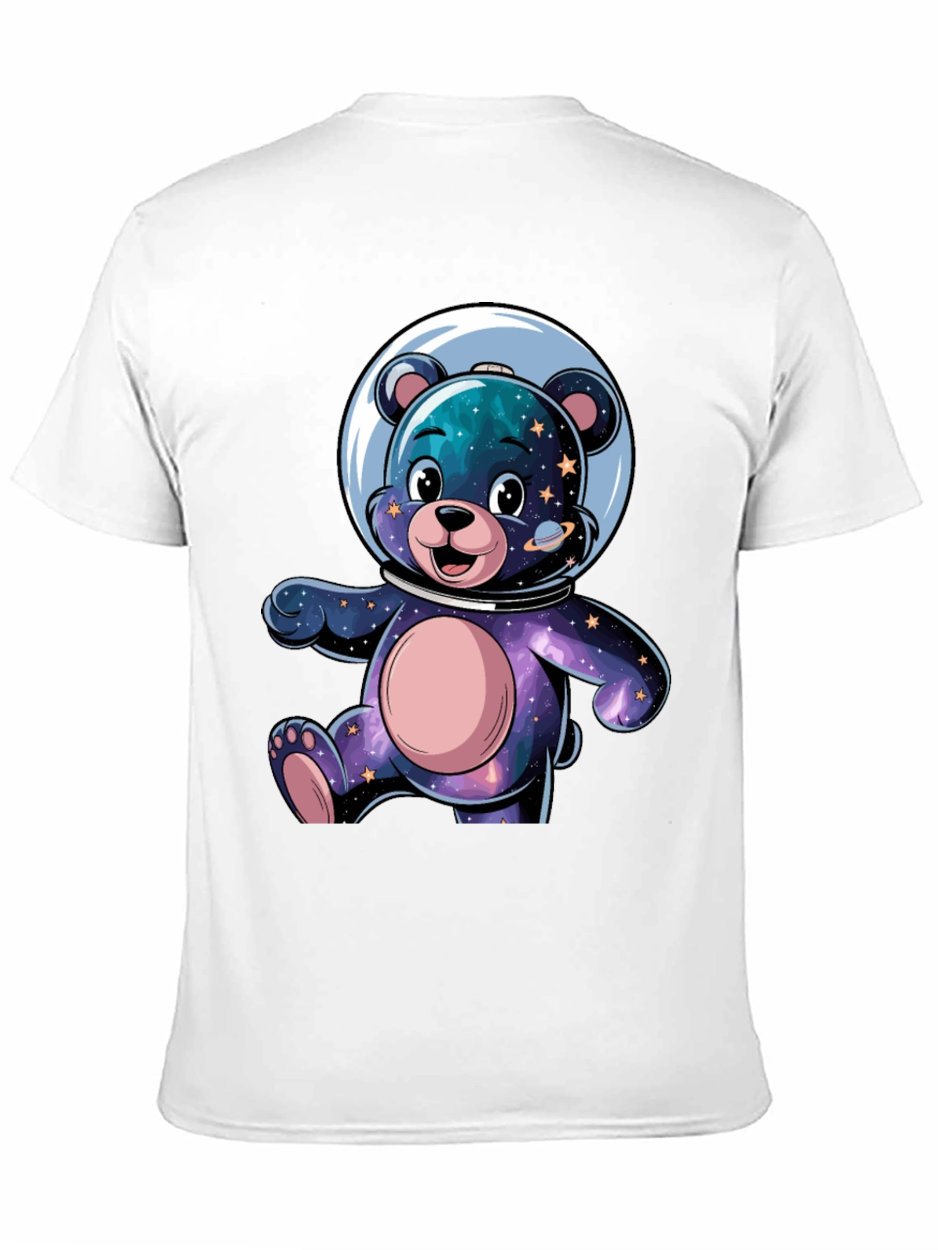 Astronaut Bear Graphic Tee - Galaxy Design