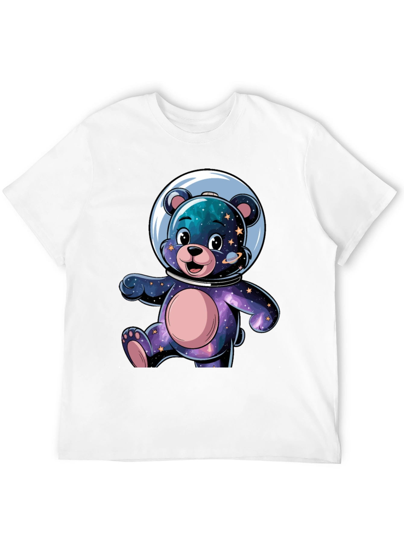 Astronaut Bear Graphic Tee - Galaxy Design