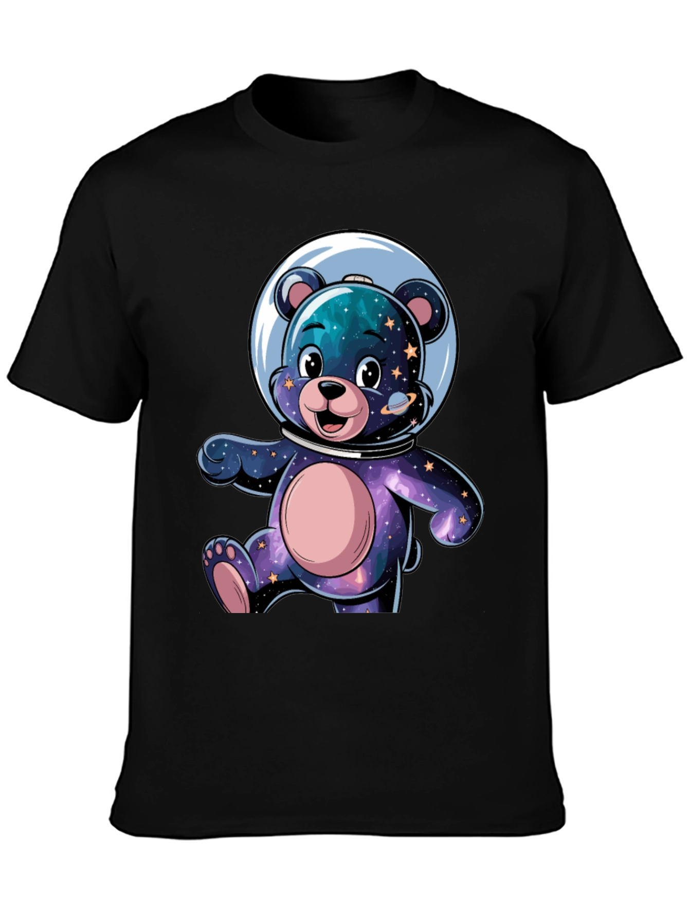 Astronaut Bear Graphic Tee - Galaxy Design