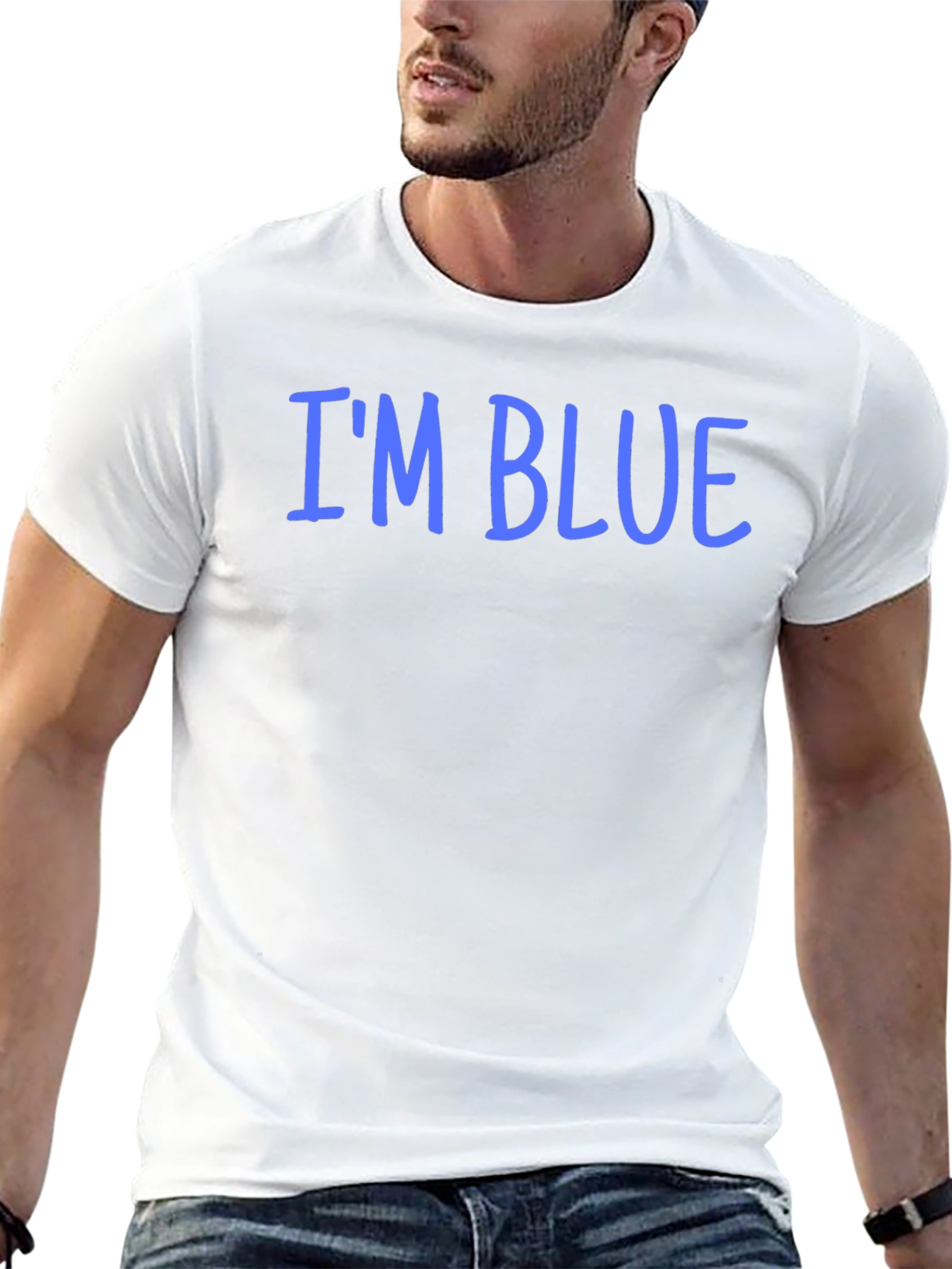 Im Blue Graphic T-Shirt - Black Casual Tee
