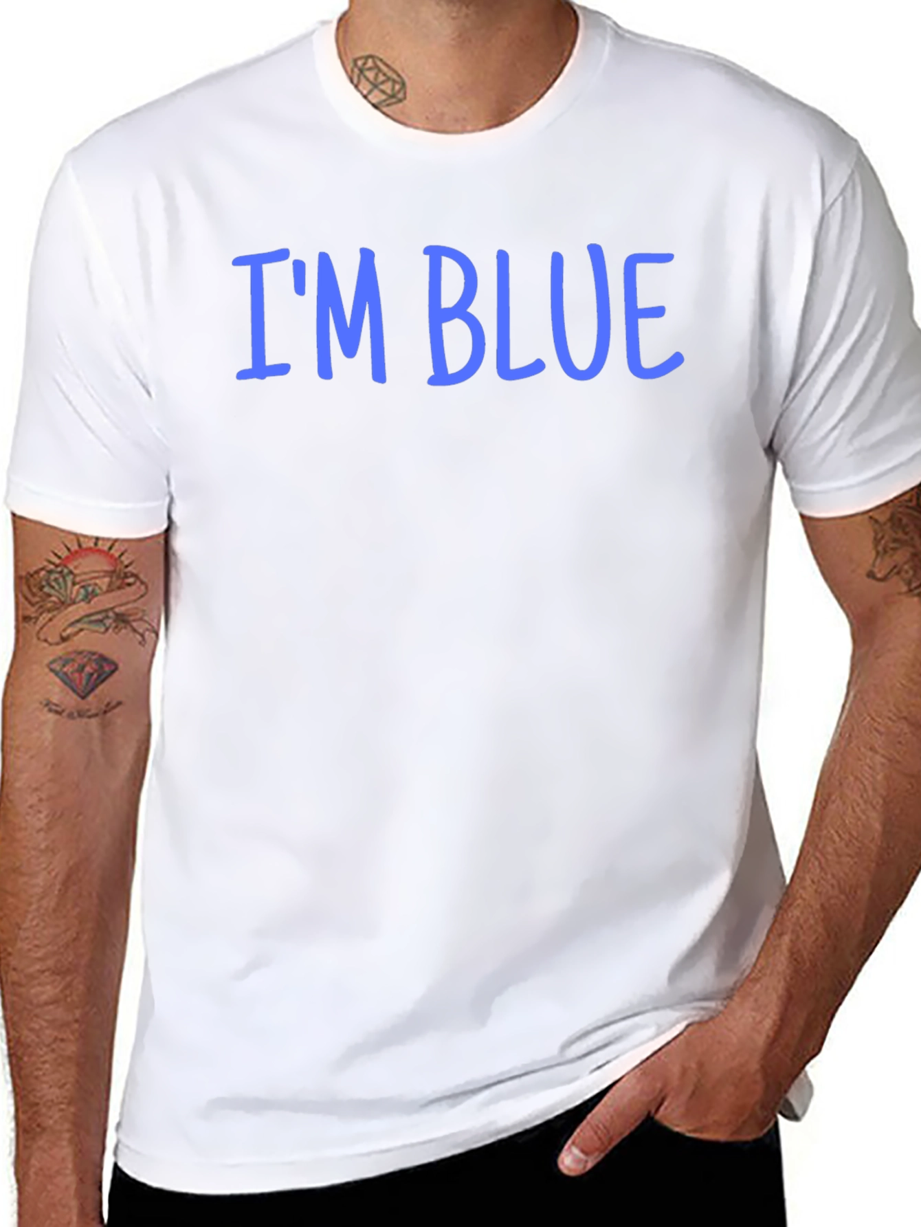 Im Blue Graphic T-Shirt - Black Casual Tee
