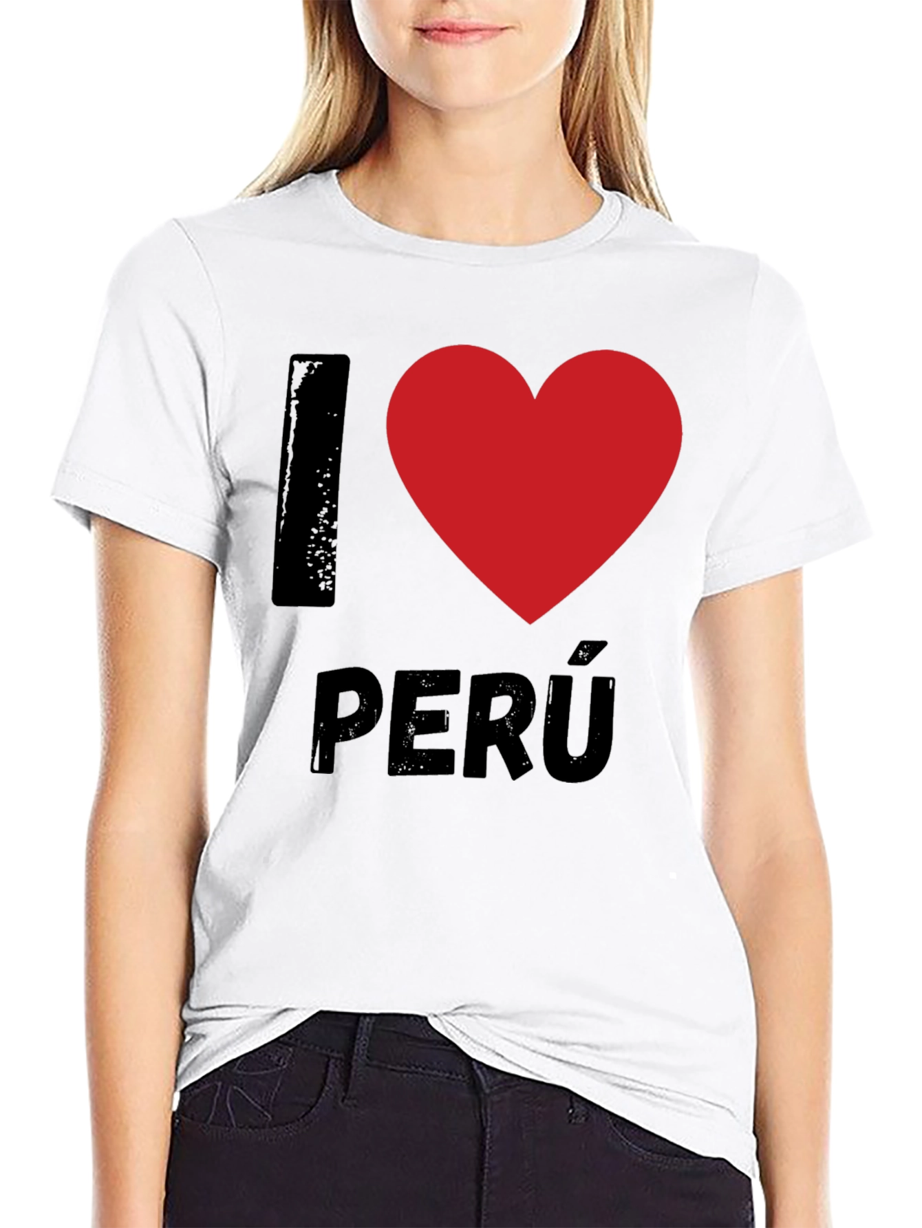 I Heart Peru Black T-Shirt Novelty Graphic Tee