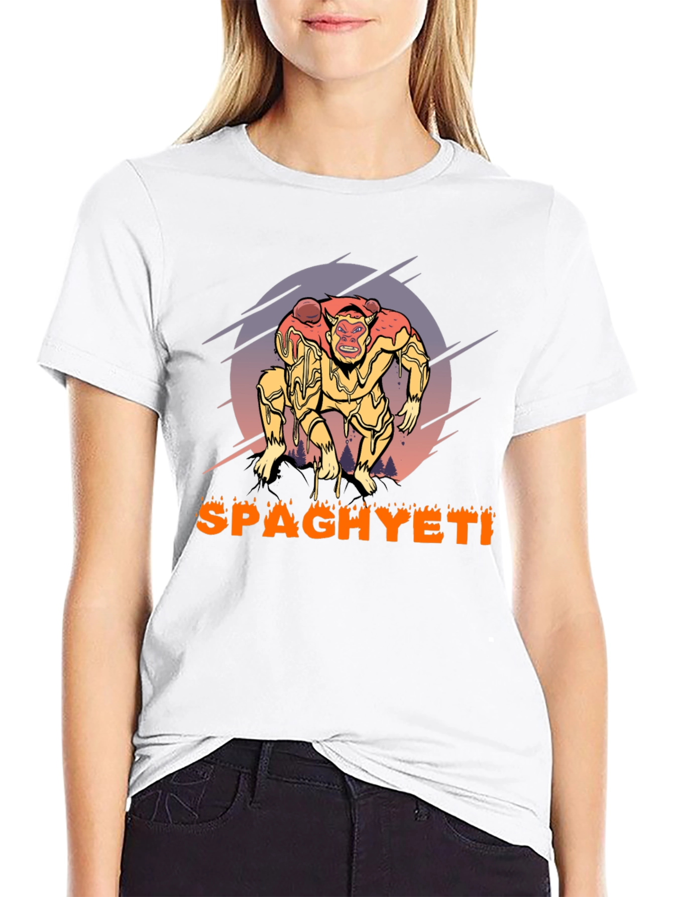 Spaghyeti T-Shirt - Spaghetti Monster Ape Graphic Tee