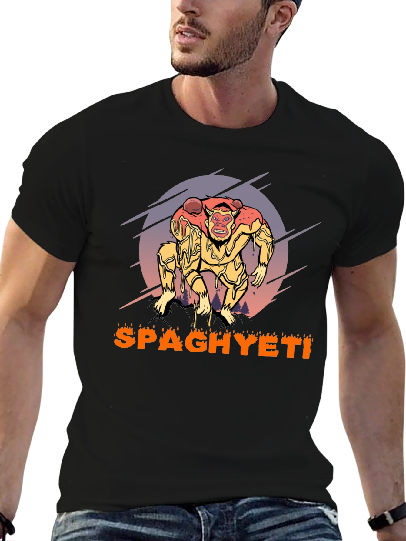 Spaghyeti T-Shirt - Spaghetti Monster Ape Graphic Tee