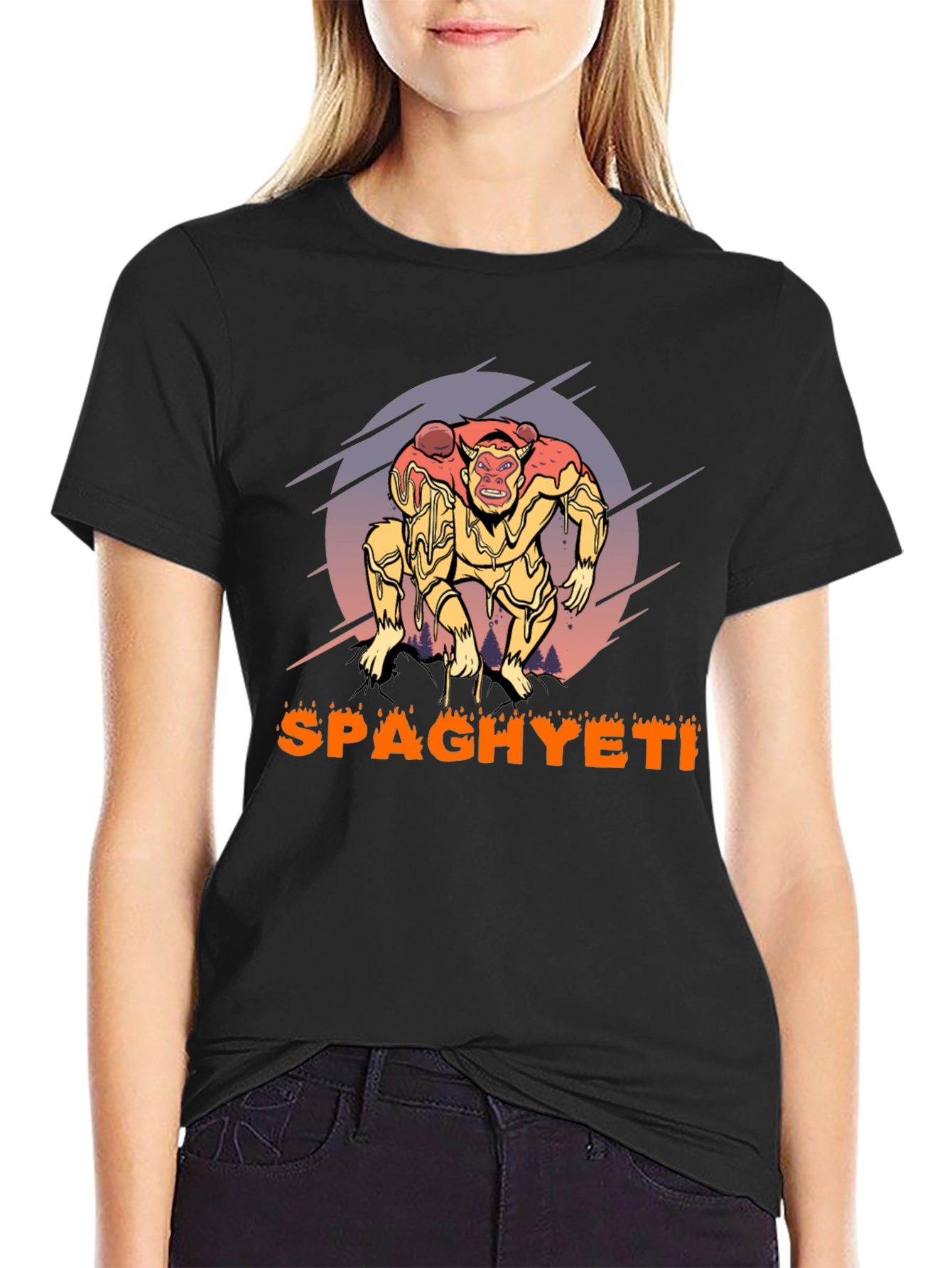 Spaghyeti T-Shirt - Spaghetti Monster Ape Graphic Tee