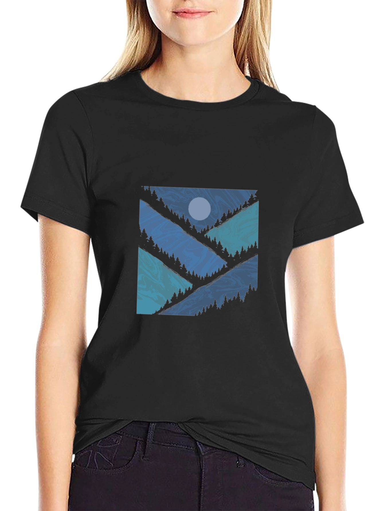 Mountainscape Graphic Tee - Modern Nature Shirt