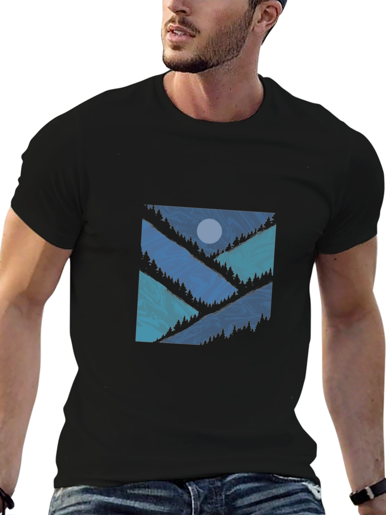 Mountainscape Graphic Tee - Modern Nature Shirt