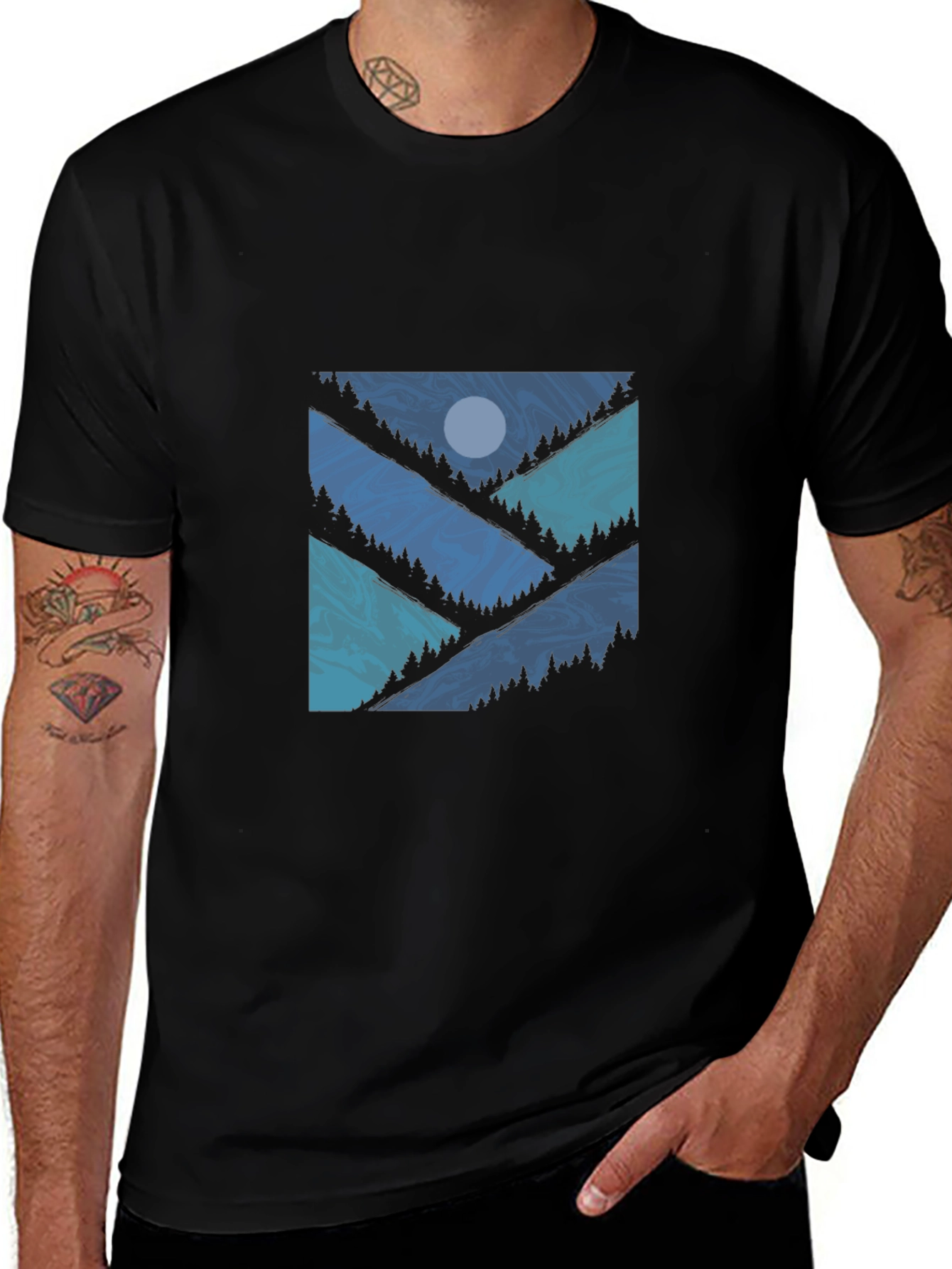 Mountainscape Graphic Tee - Modern Nature Shirt