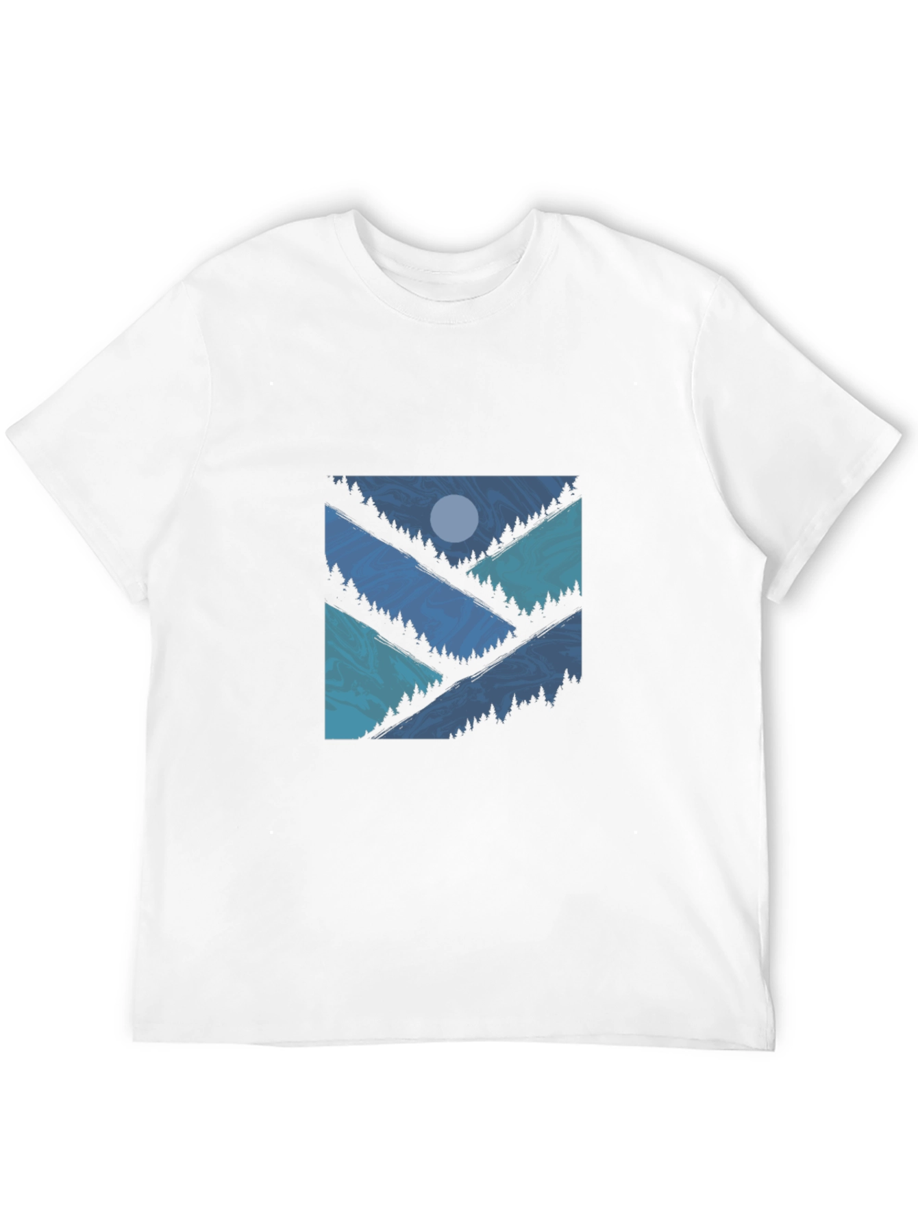 Mountainscape Graphic Tee - Modern Nature Shirt