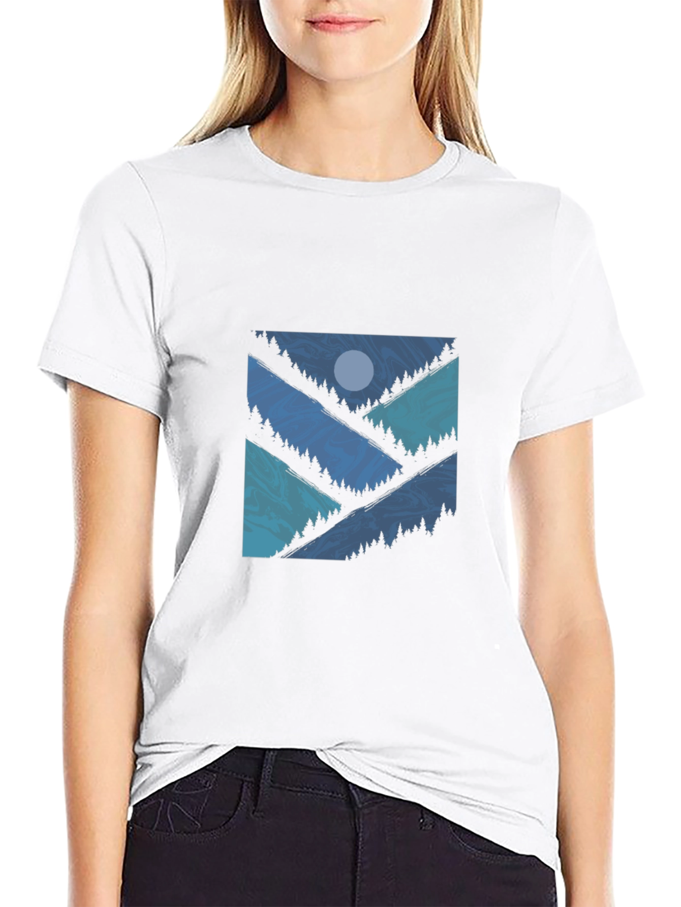 Mountainscape Graphic Tee - Modern Nature Shirt