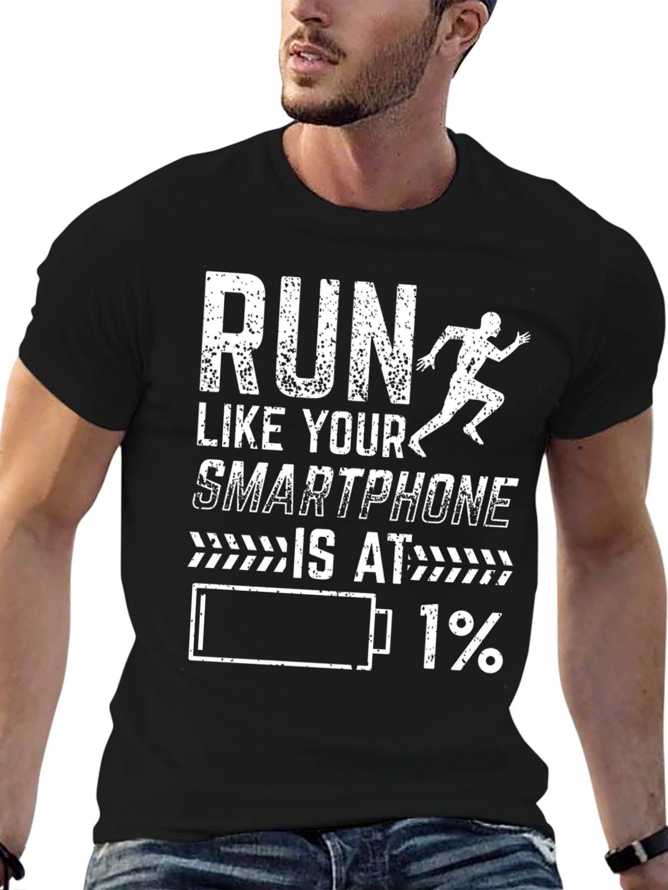 Run Like Your Smartphone is at 1% T-Shirt
