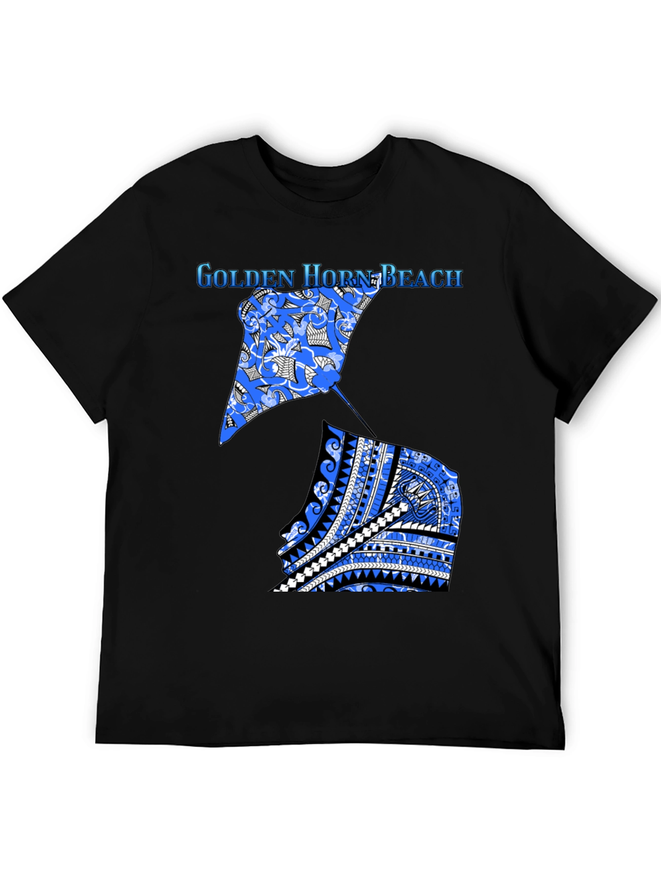 Golden Horn Beach T-Shirt - Tribal Stingray Design