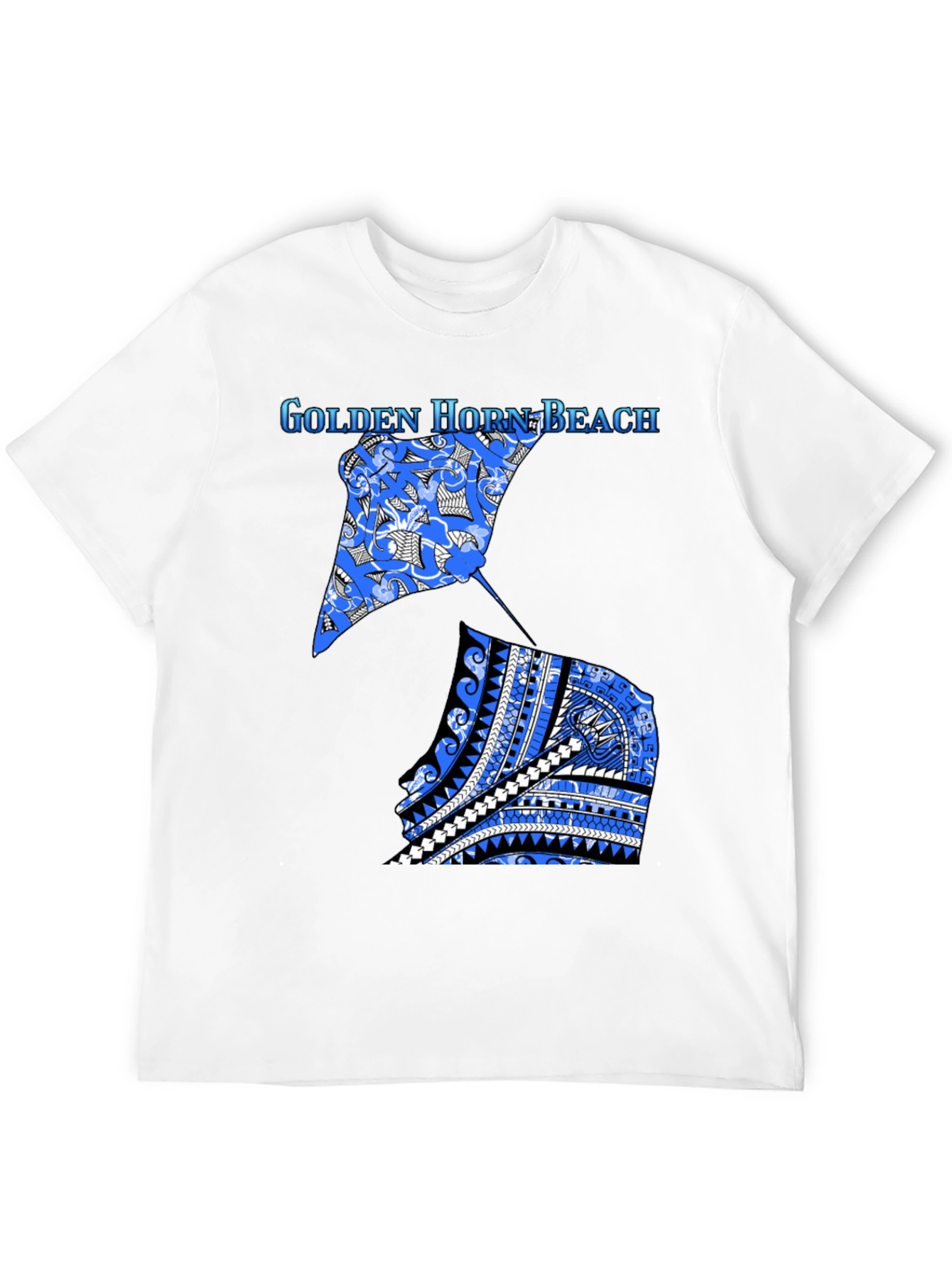 Golden Horn Beach T-Shirt - Tribal Stingray Design