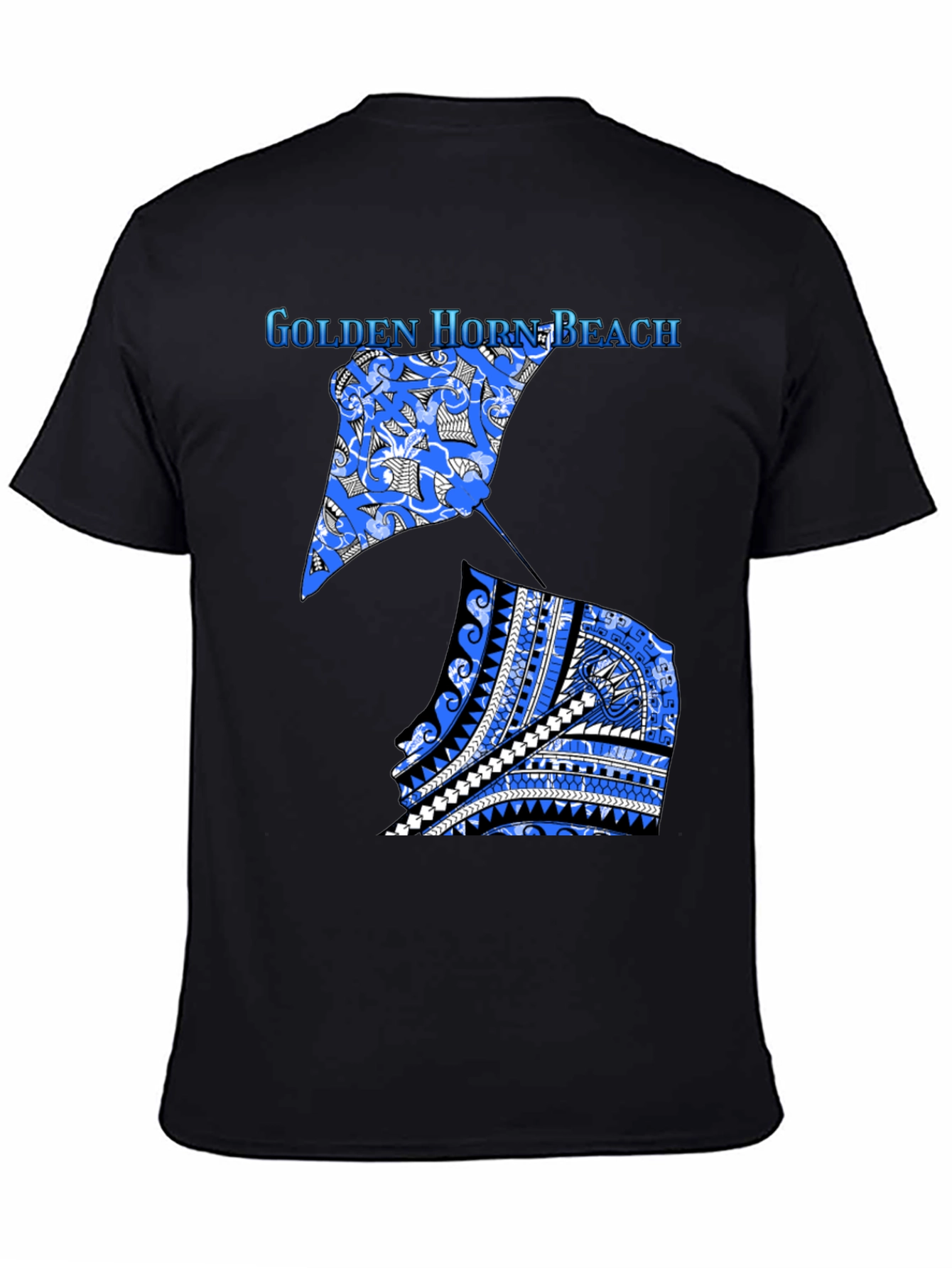 Golden Horn Beach T-Shirt - Tribal Stingray Design