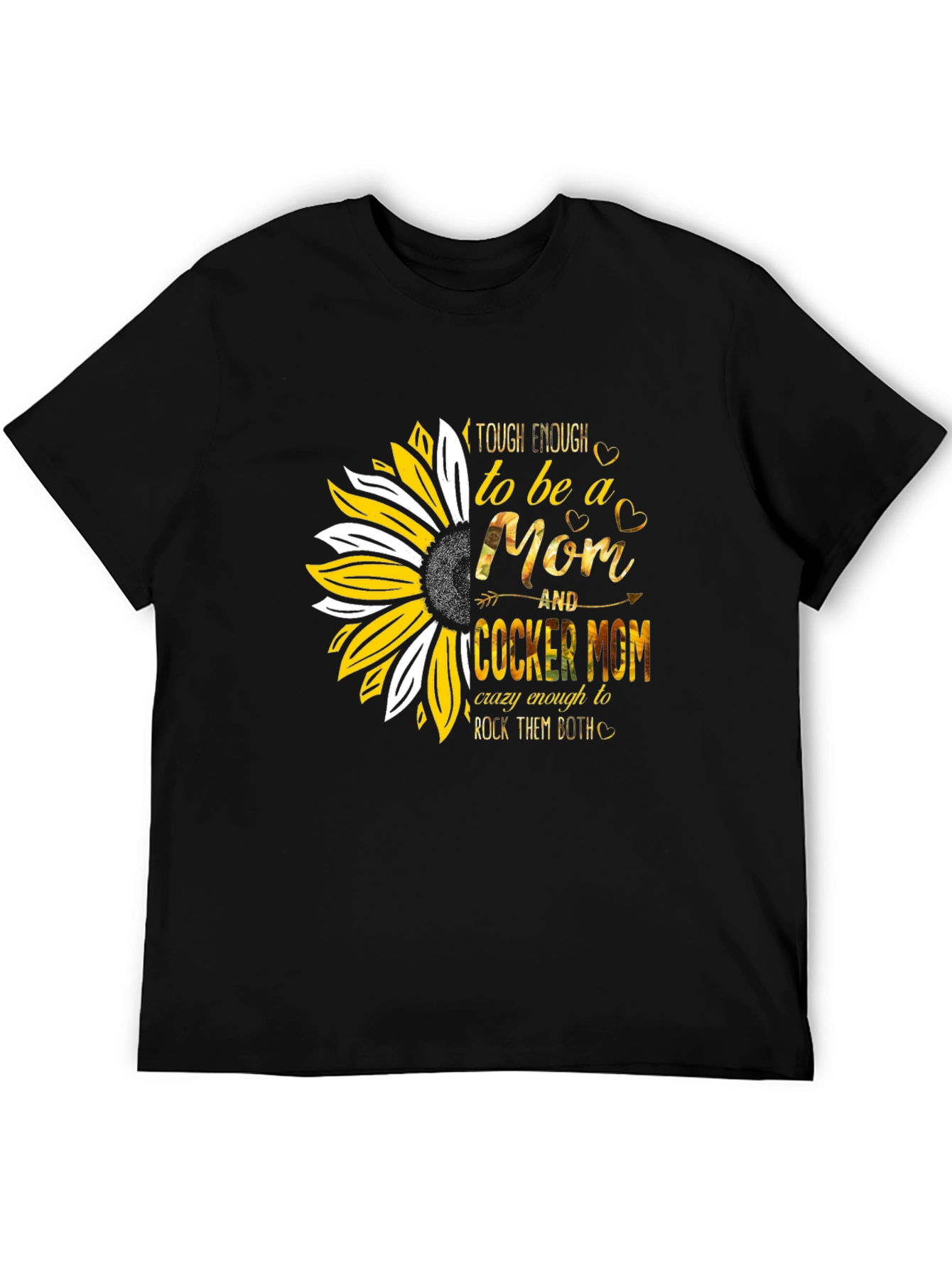 Tough Enough Cocker Mom Sunflower Graphic T-Shirt