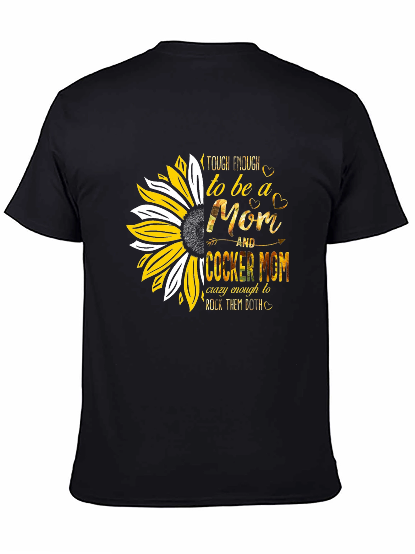Tough Enough Cocker Mom Sunflower Graphic T-Shirt