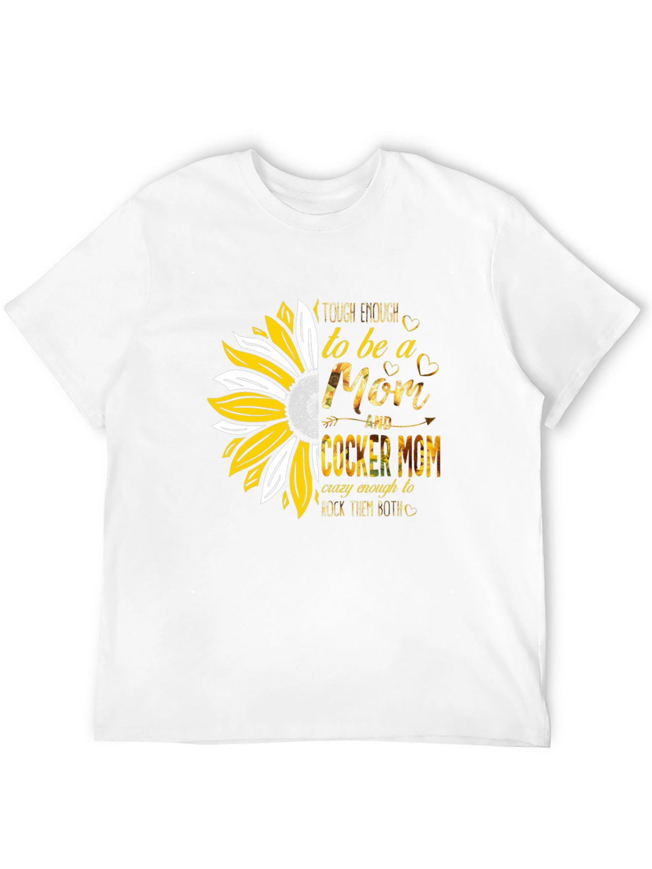 Tough Enough Cocker Mom Sunflower Graphic T-Shirt