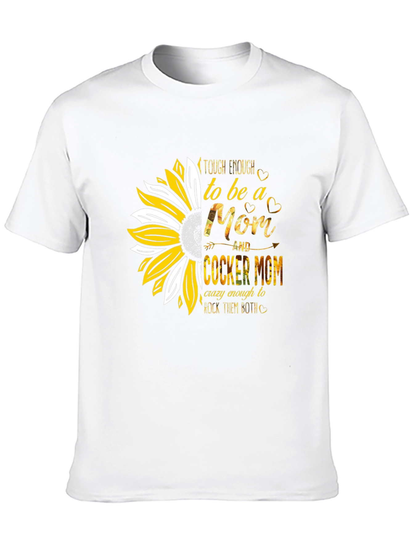Tough Enough Cocker Mom Sunflower Graphic T-Shirt
