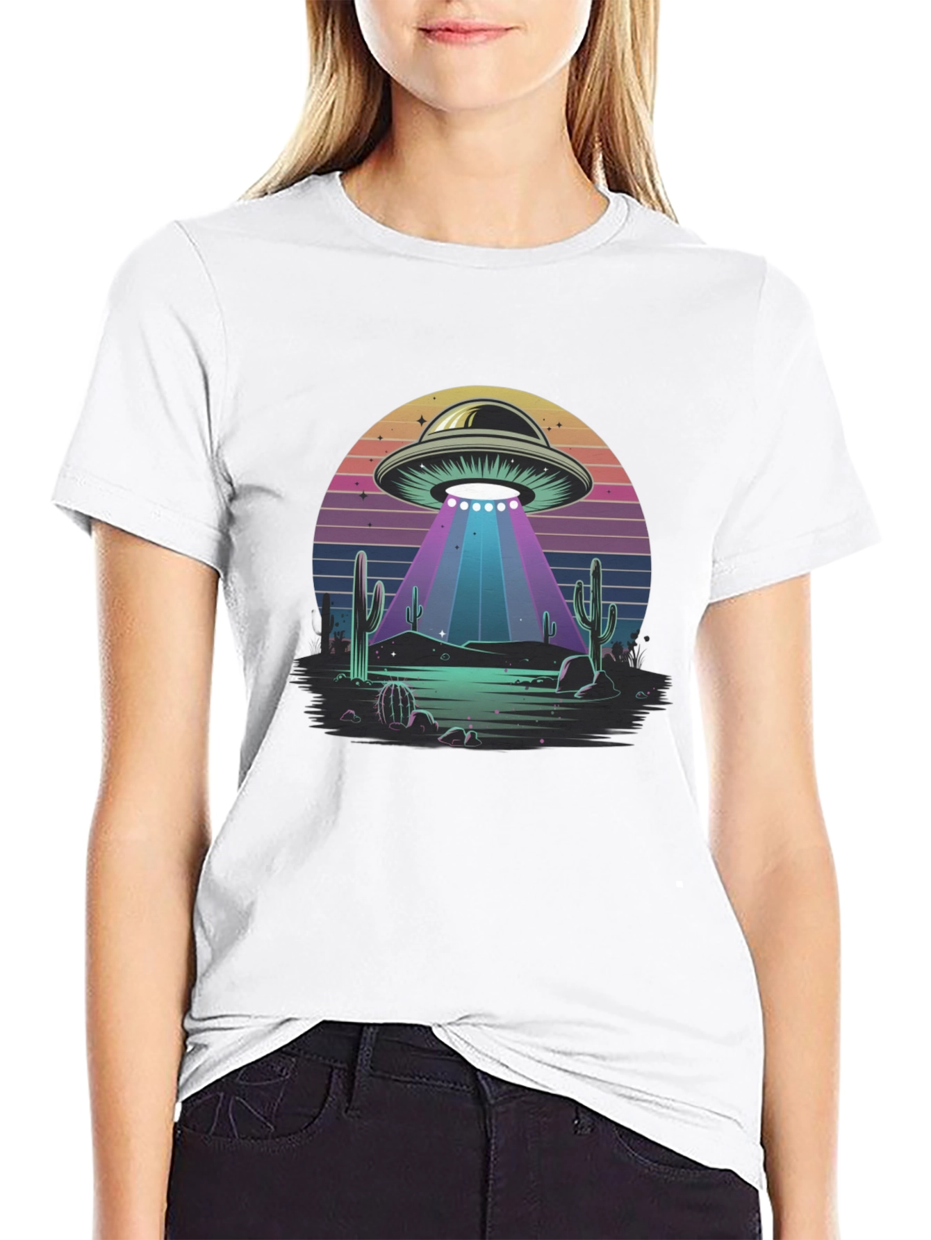Retro UFO Desert T-Shirt