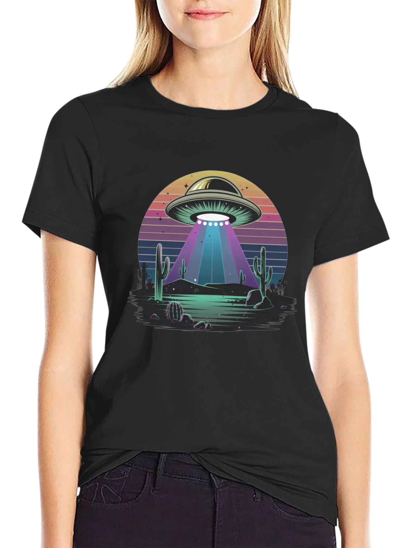 Retro UFO Desert T-Shirt