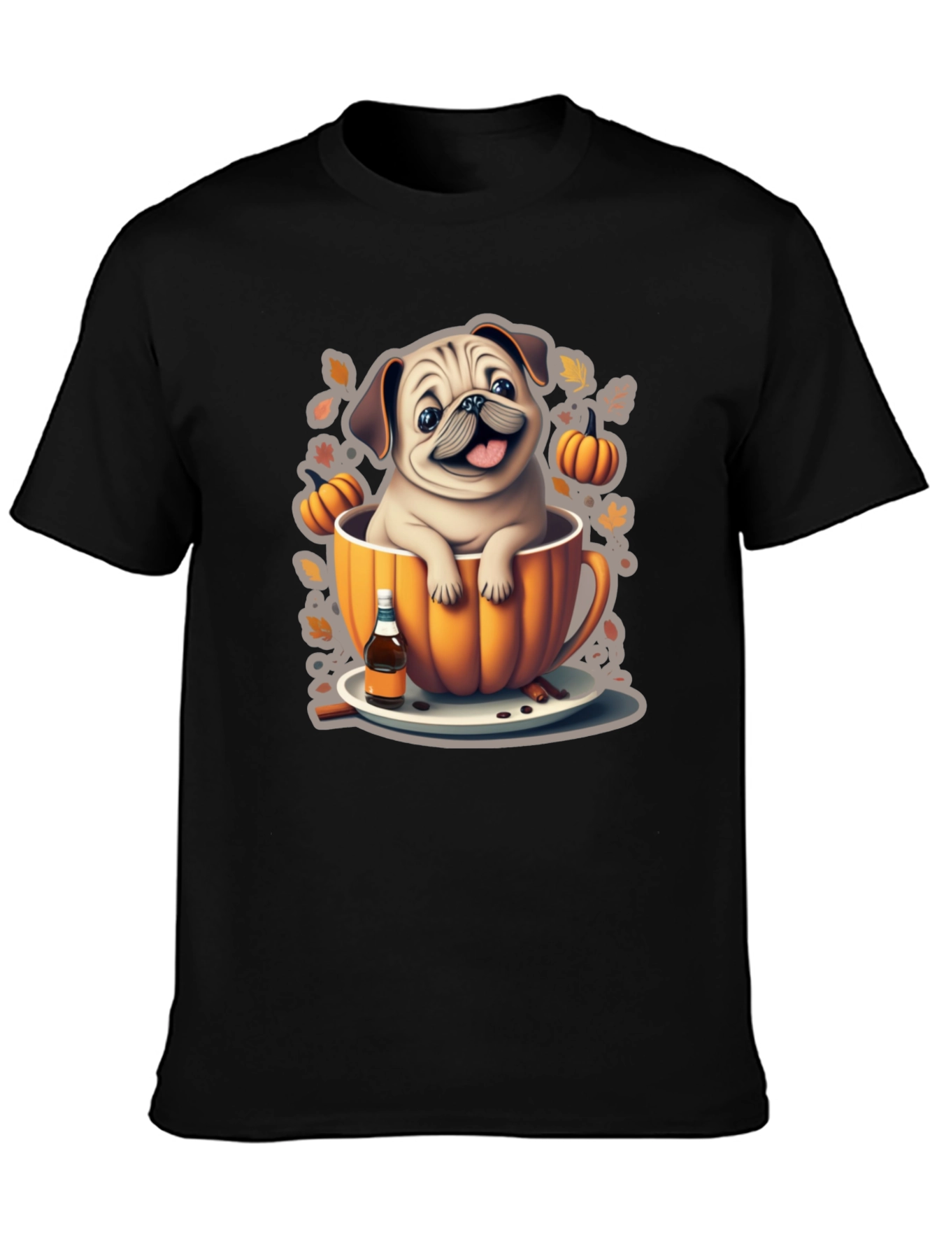 Pug in a Pumpkin Mug T-Shirt