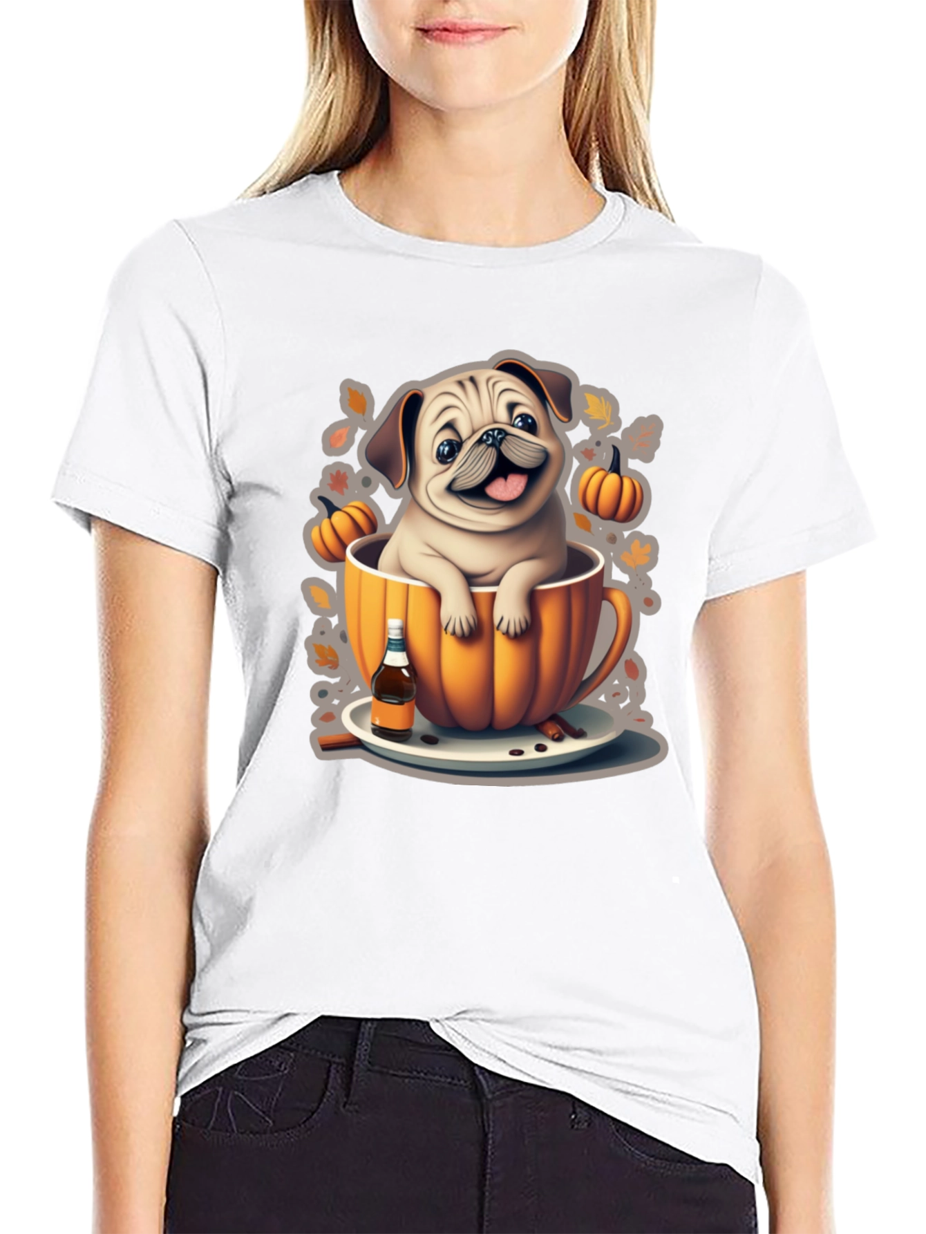 Pug in a Pumpkin Mug T-Shirt