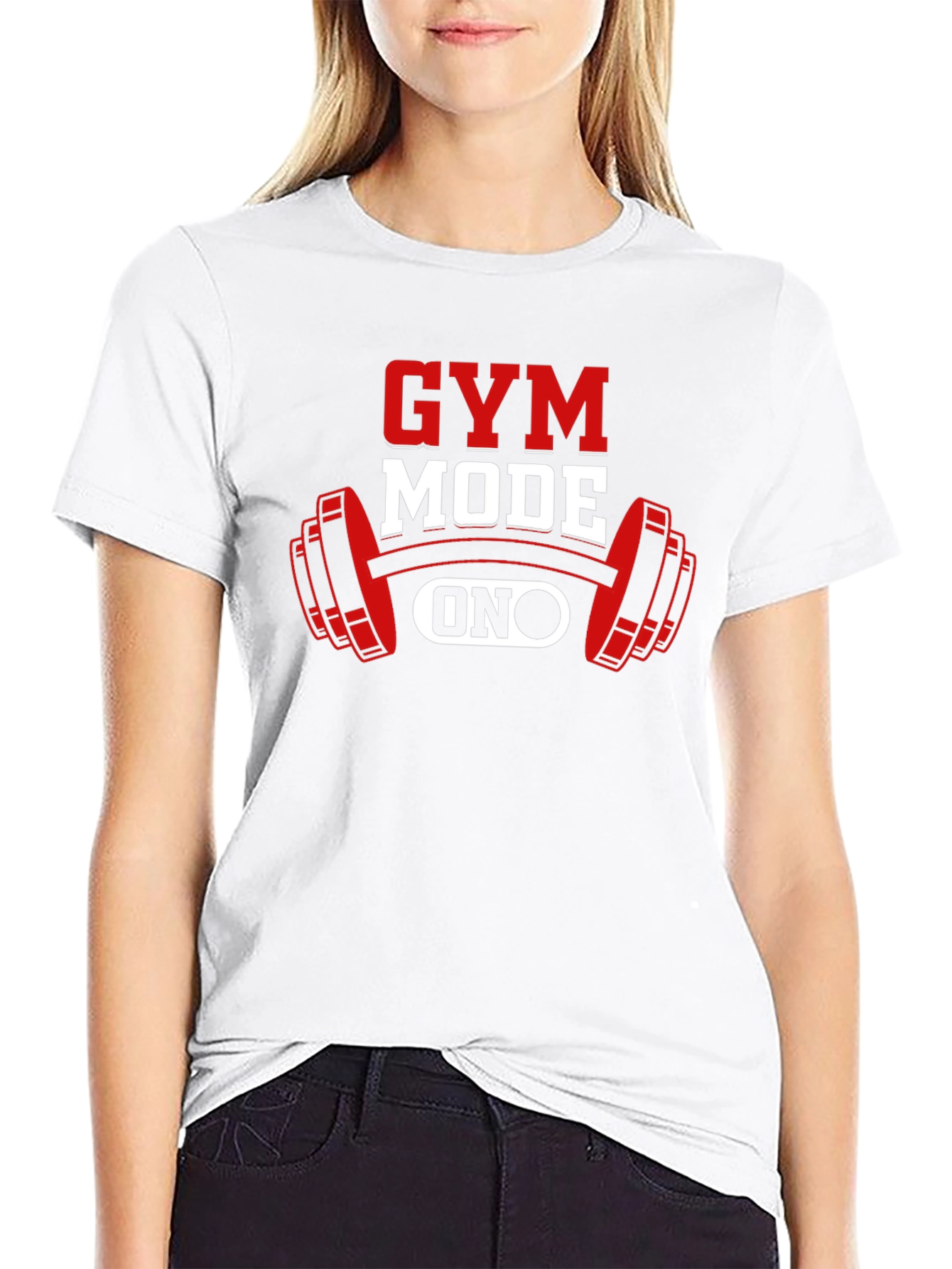 Gym Mode On T-Shirt - Black Fitness Apparel